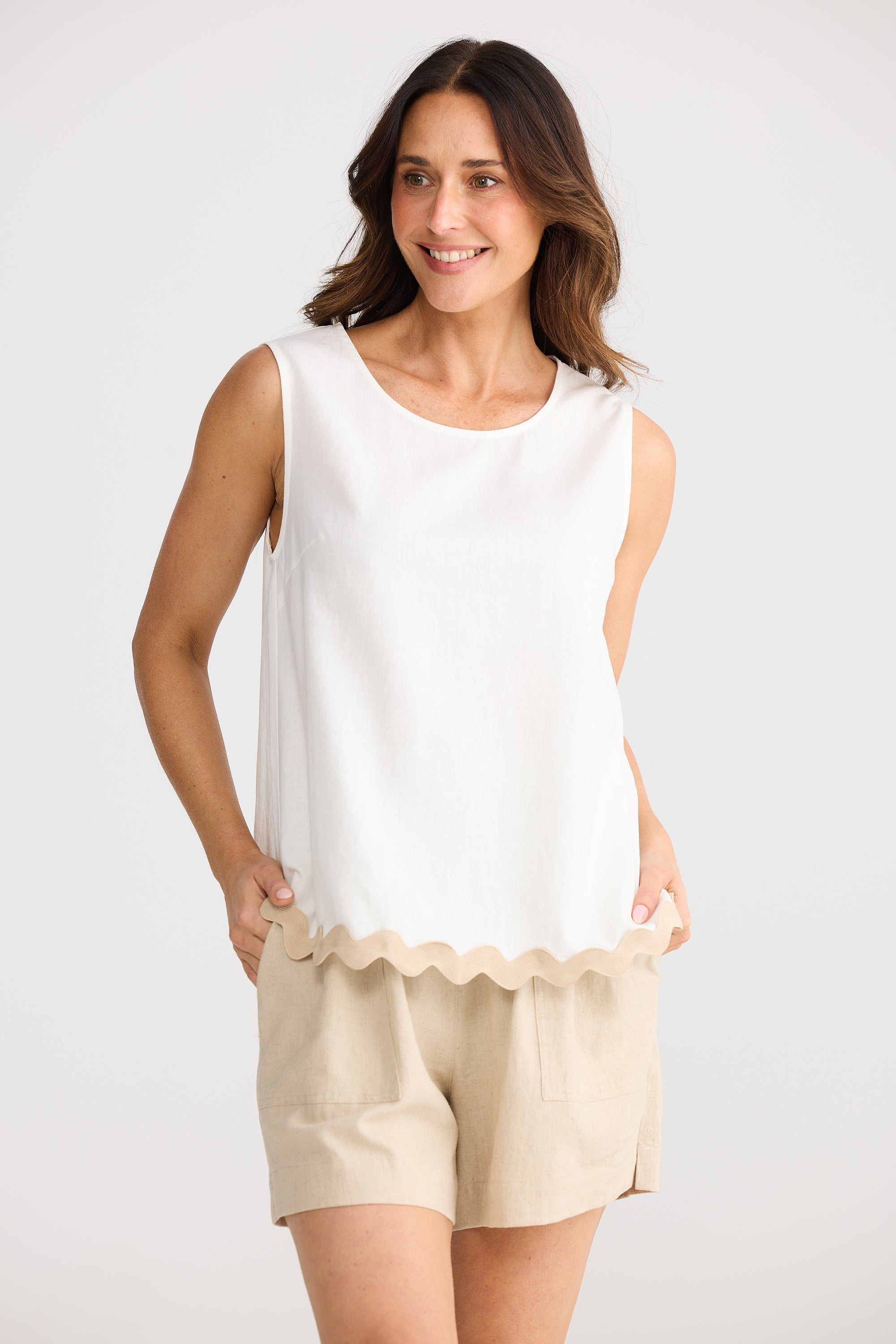 Izzy Ric Rac Top - Off White