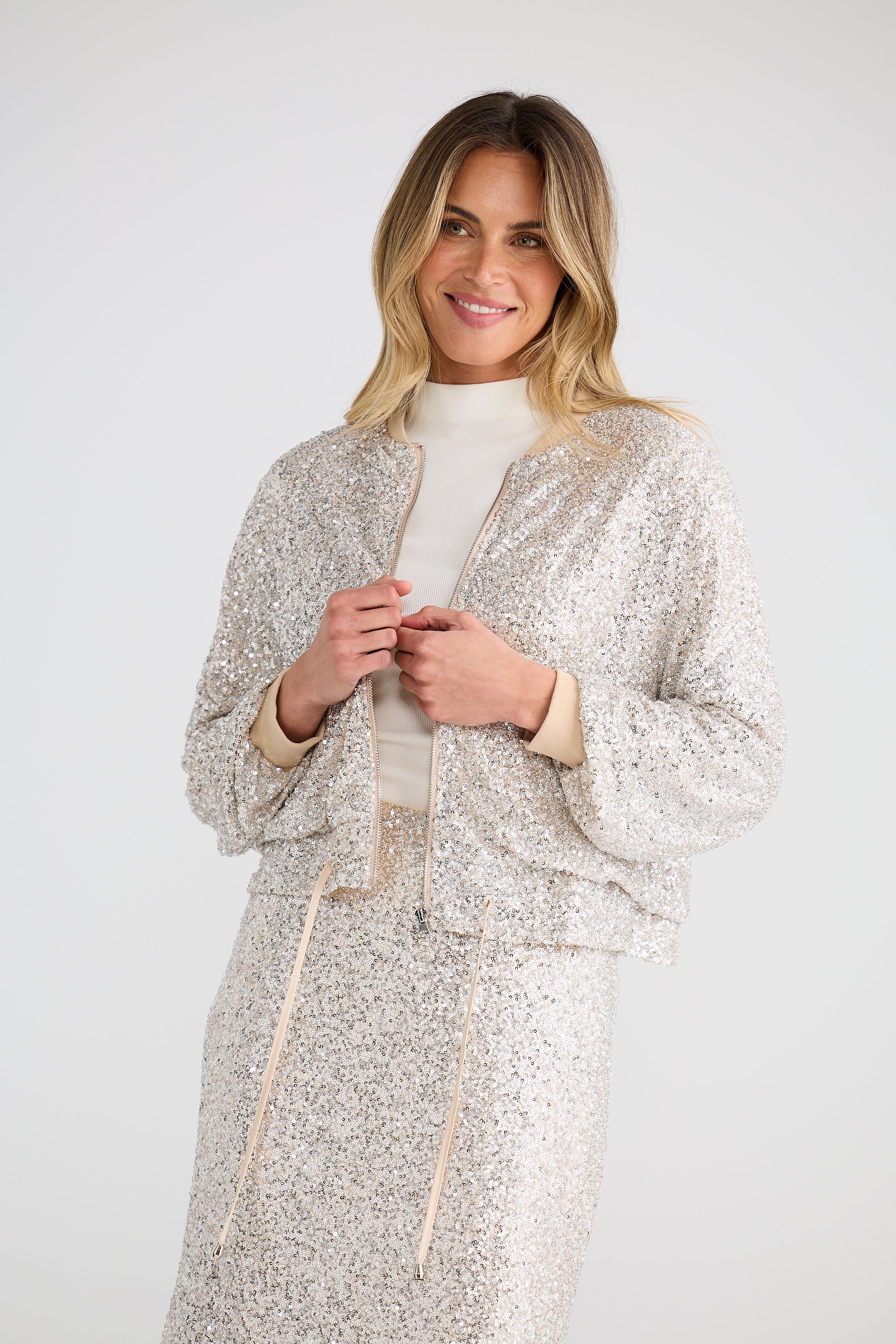 Jazzy Bomber Jacket - Champagne