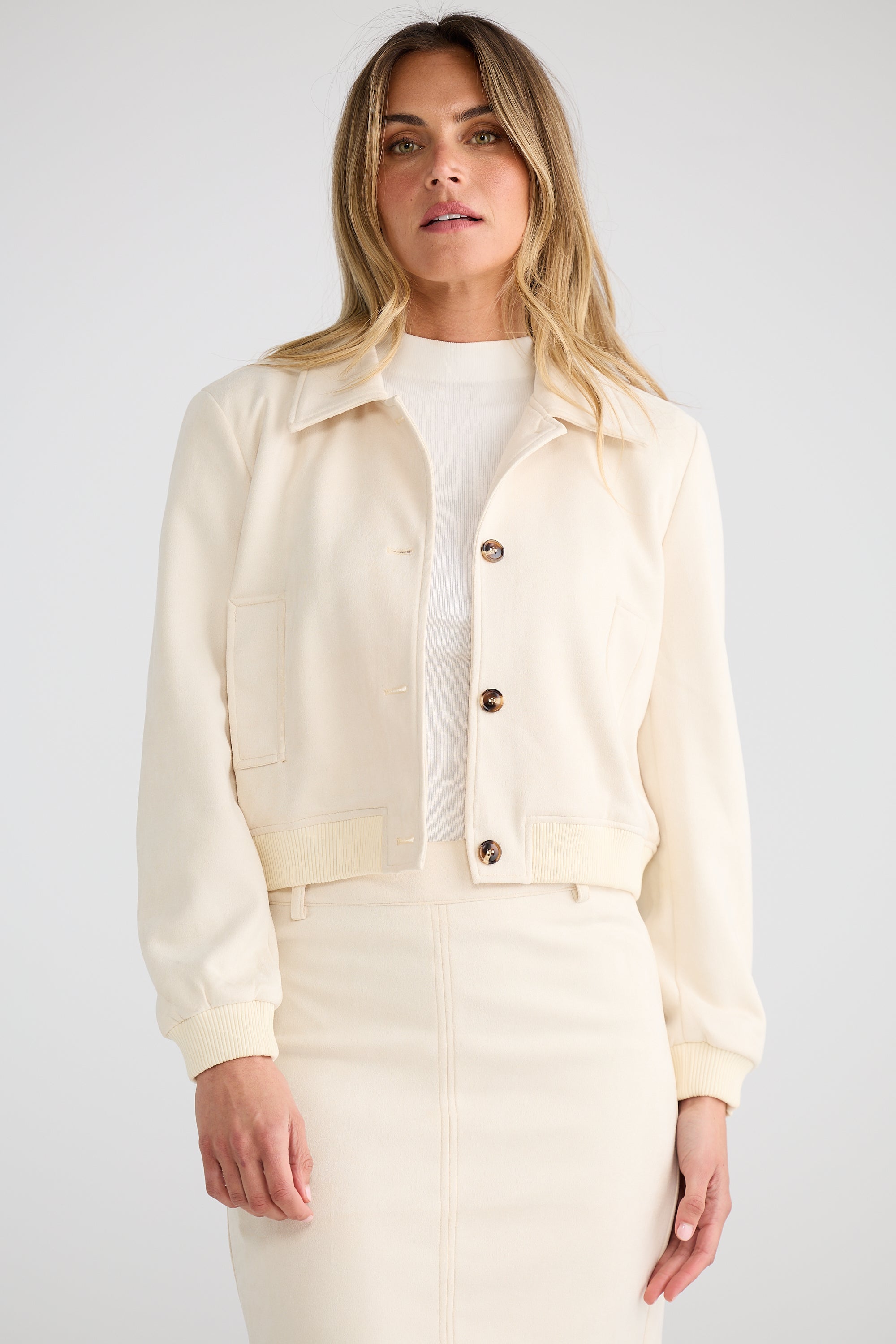 Bronwyn Bomber Jacket - Ecru