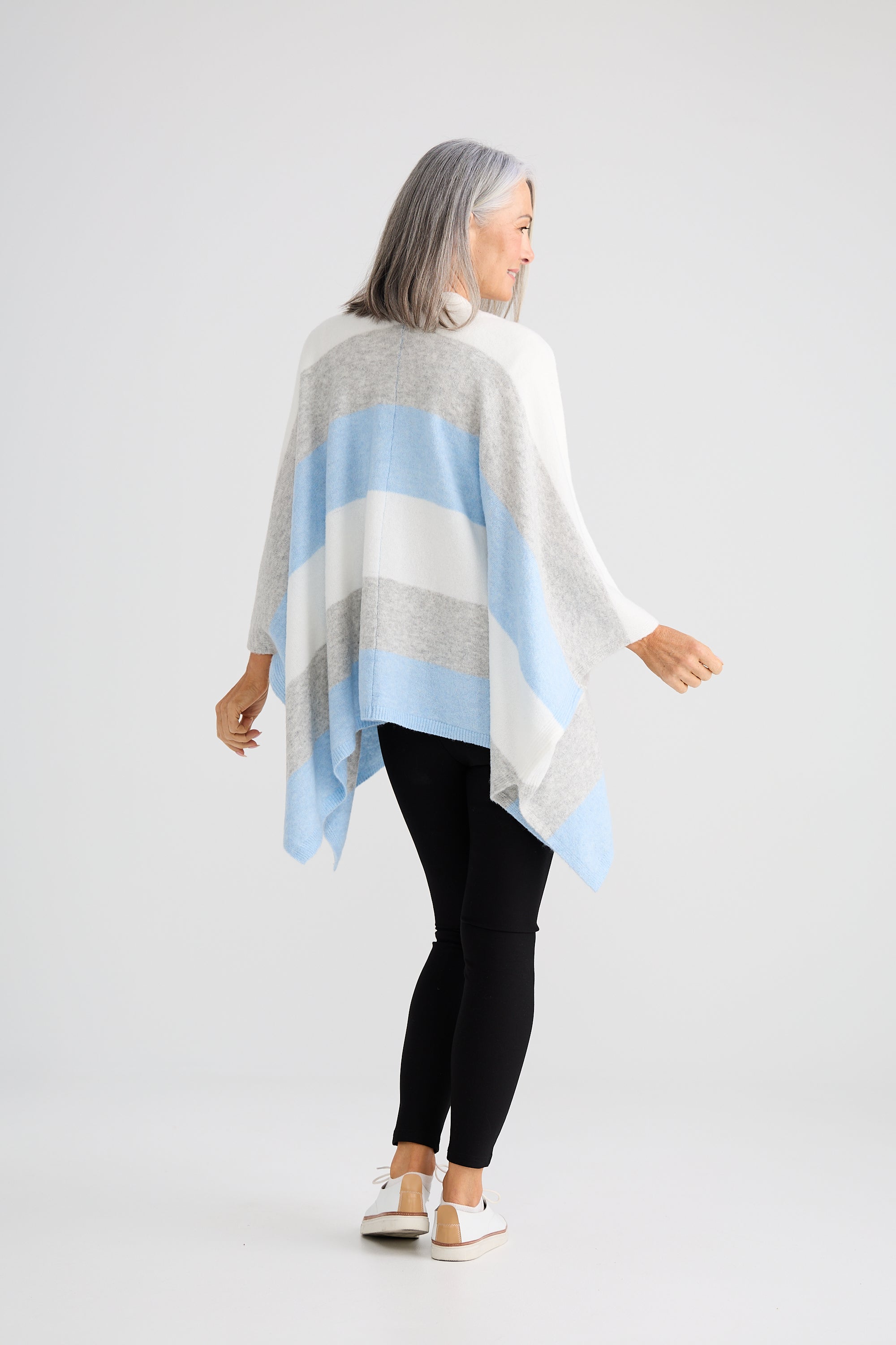 Sander Knit Cape - Blue Multi