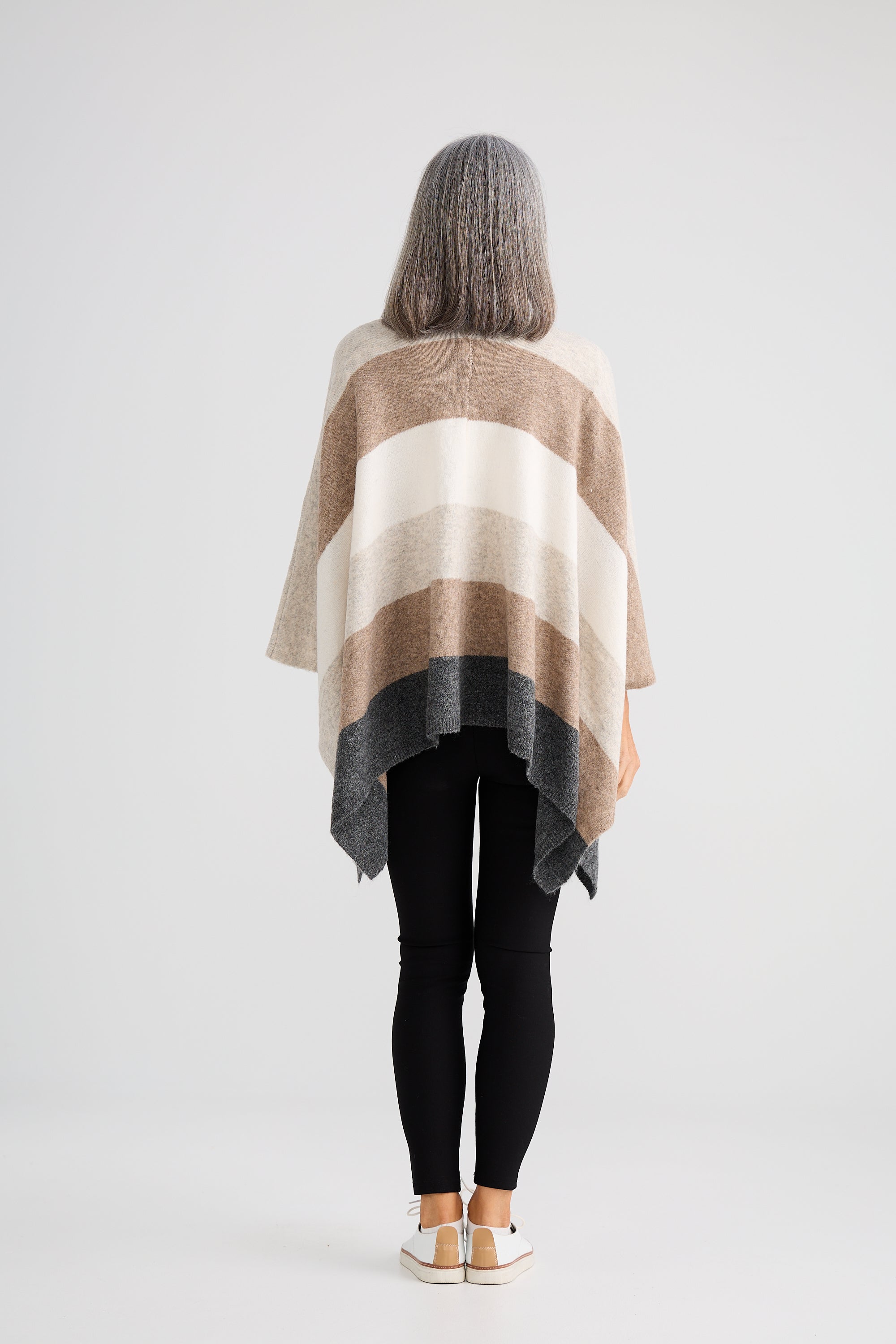 Sander Knit Cape - Neutral Multi