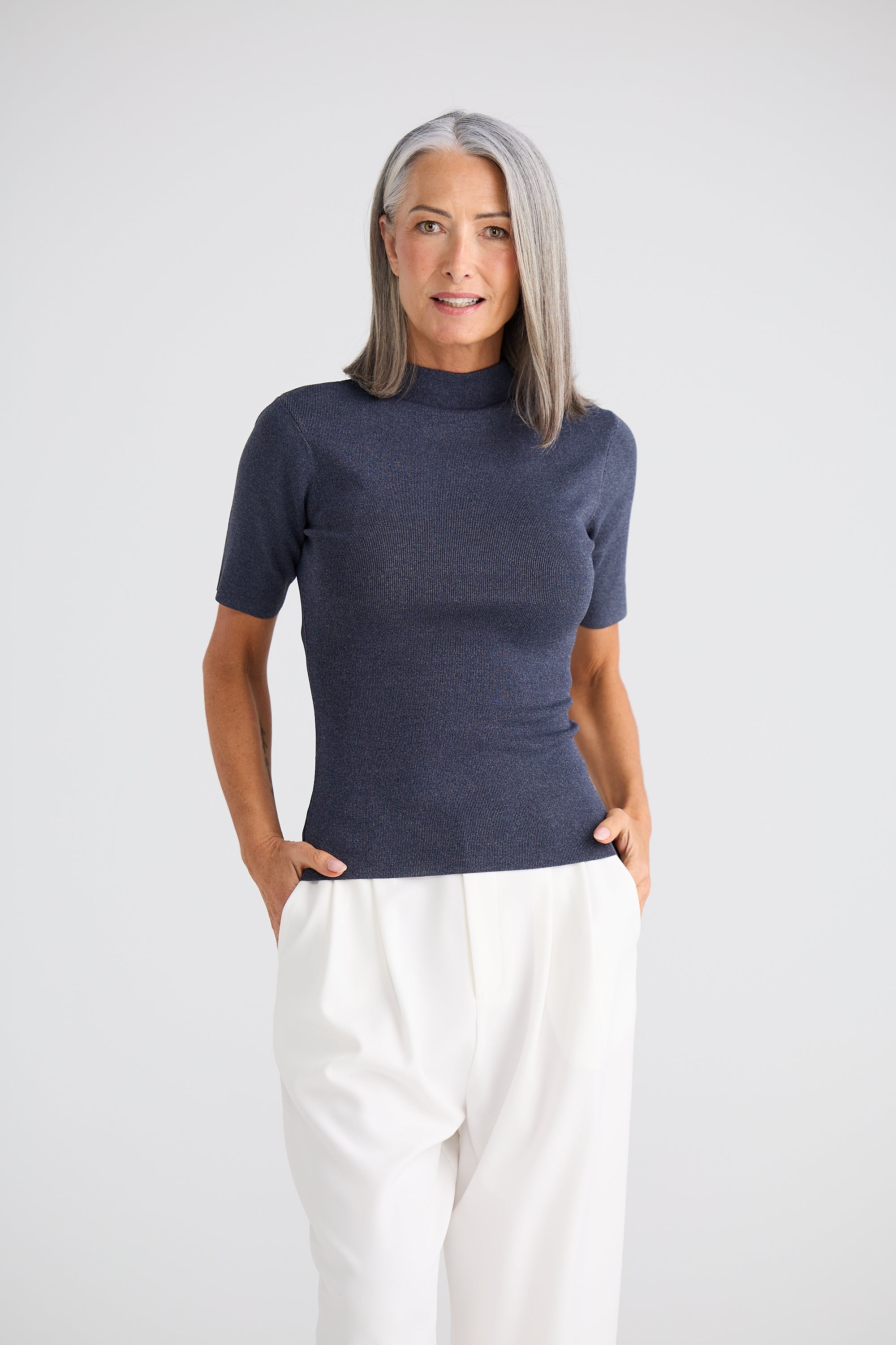 Noah Knit Top - Charcoal Marle