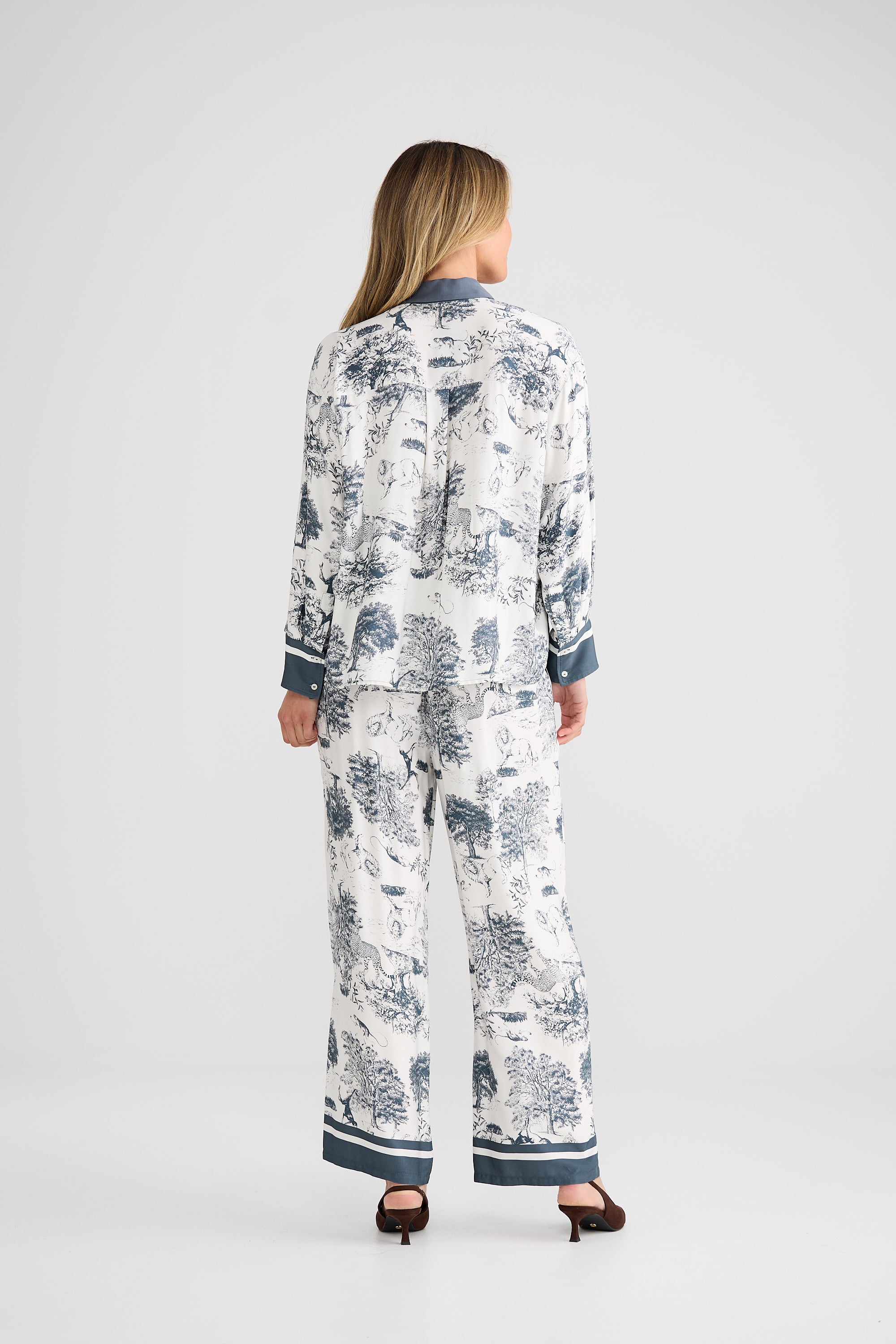 Glenda Shirt - Slate Toile