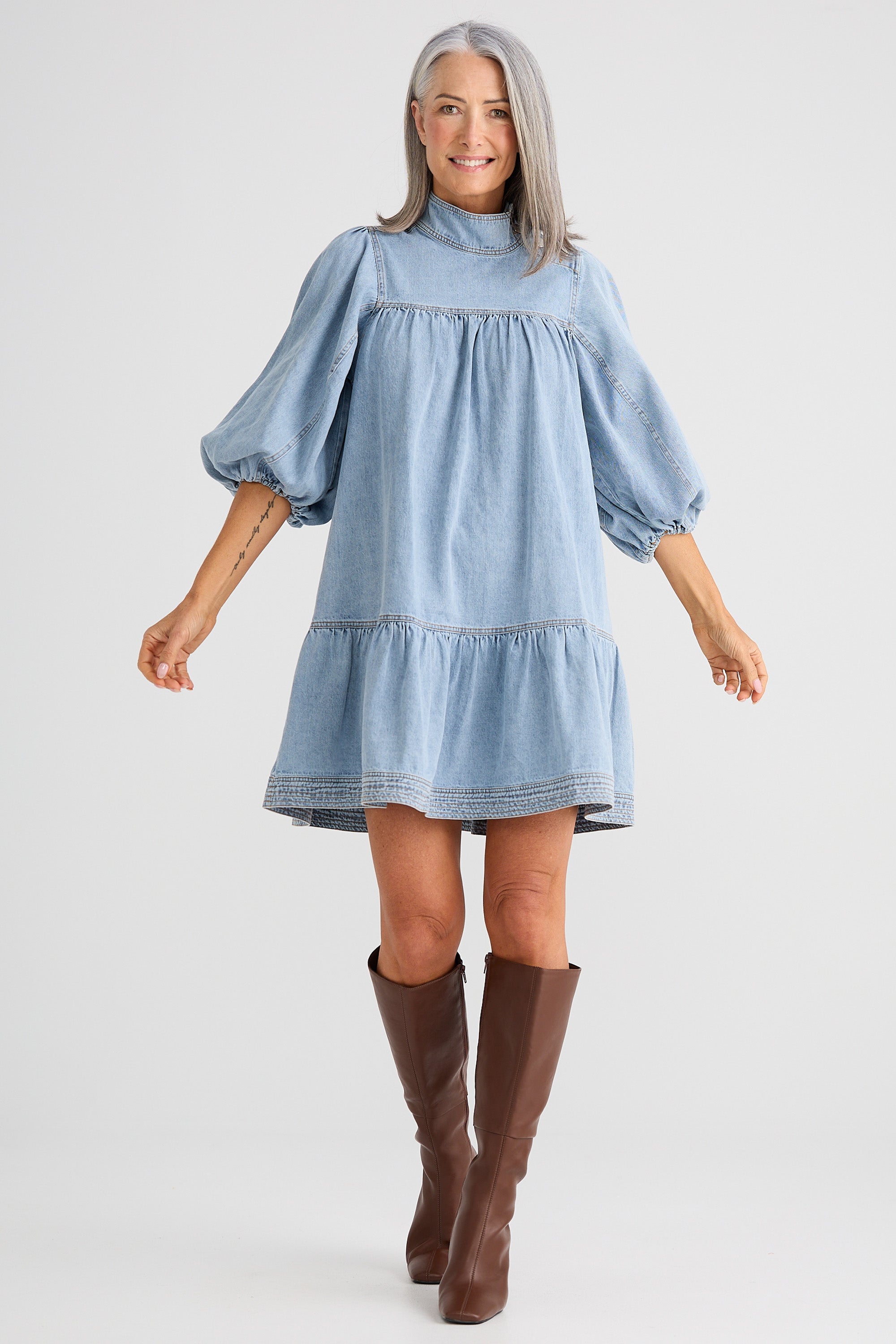 Zelda Dress - Vintage Mid Wash
