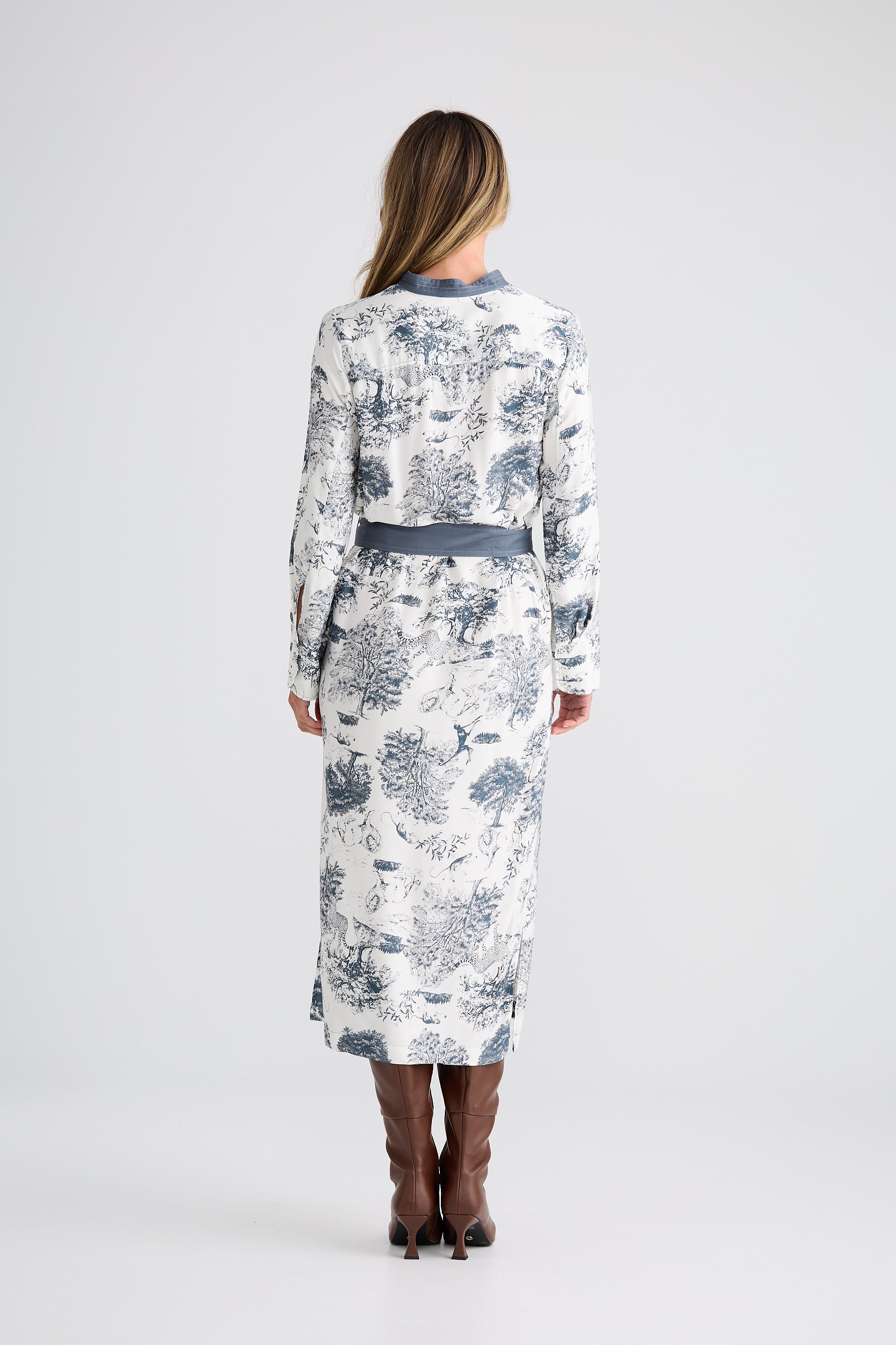 Keera Dress - Slate Toile