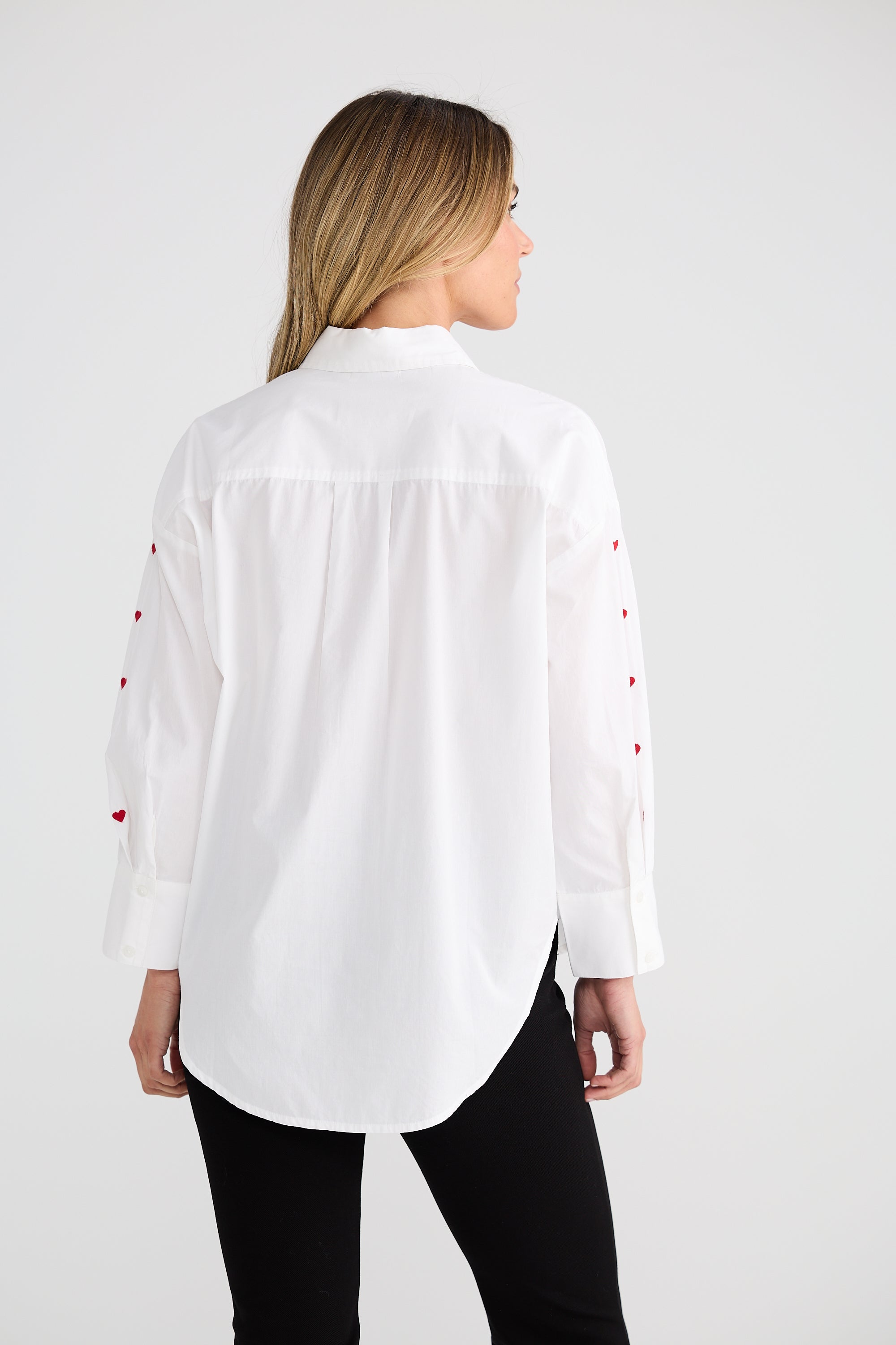 Thea Shirt - White Hearts