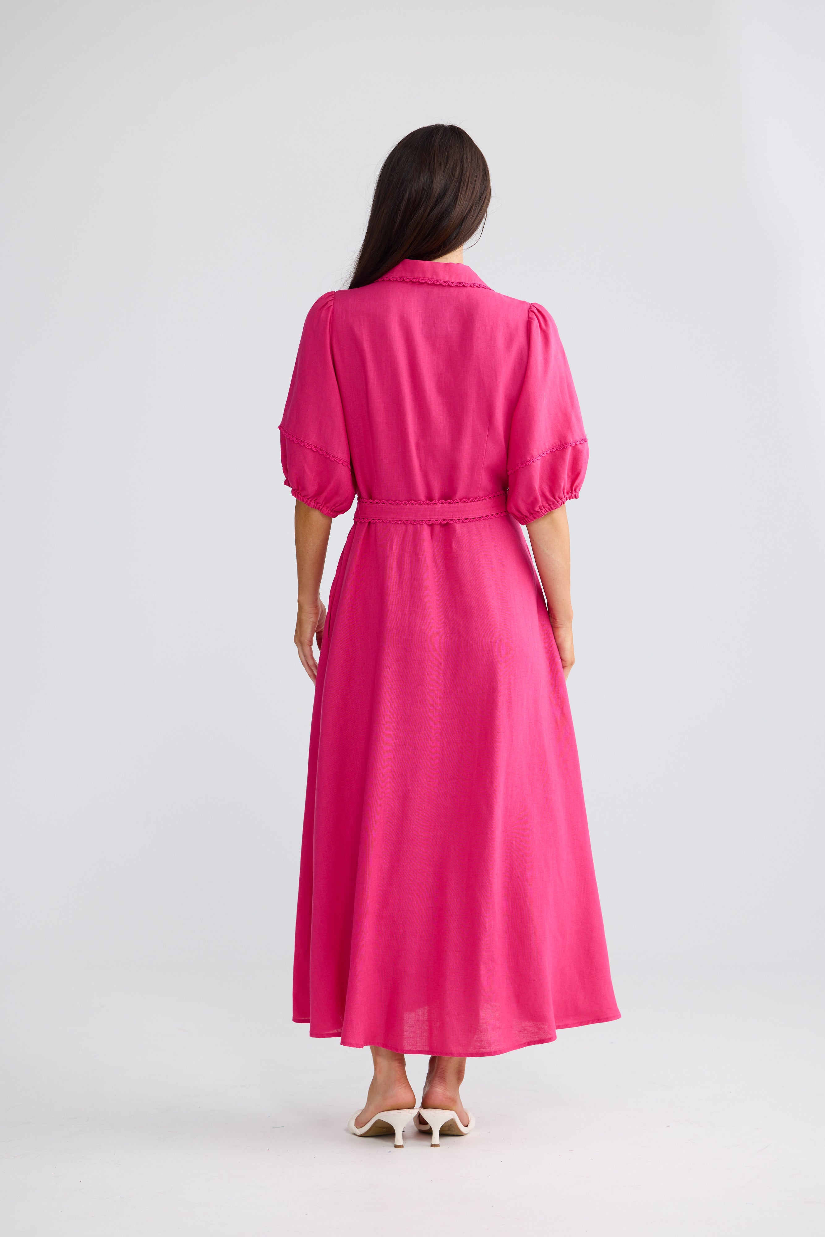Brynn Midi Dress - Fuschia