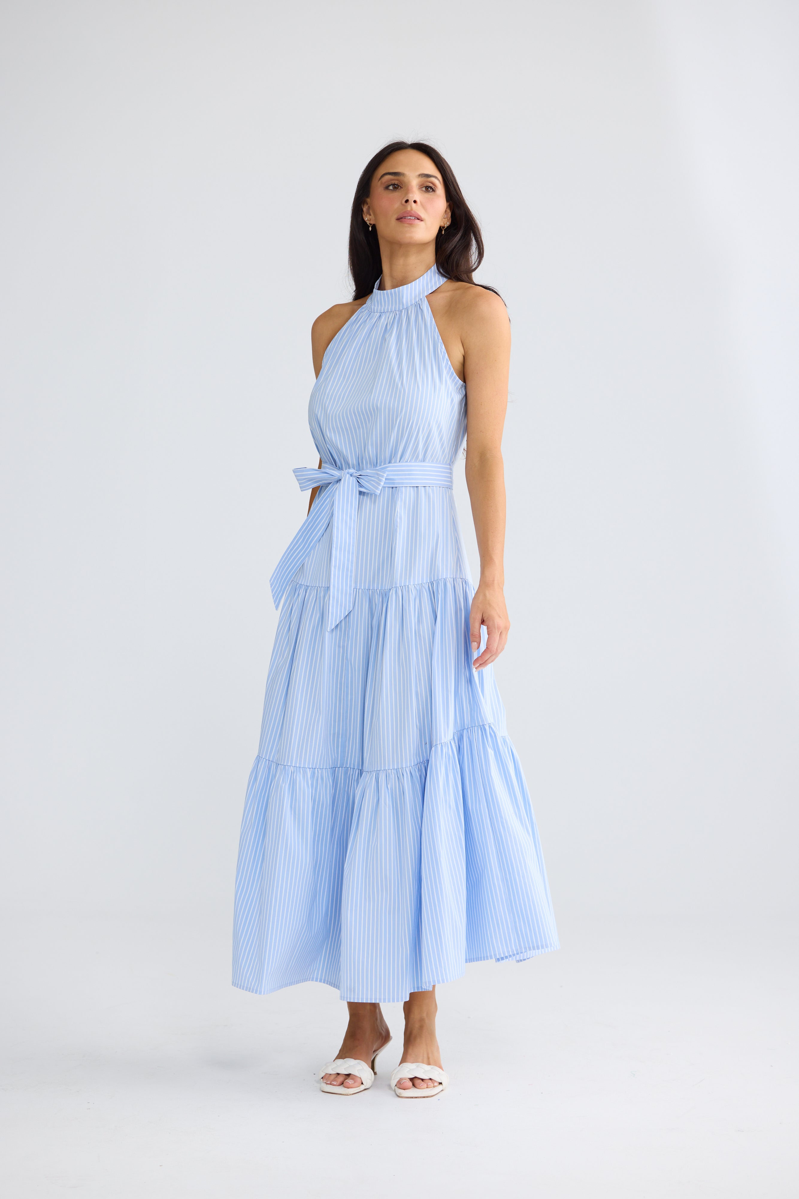 Greta Dress - Glacier Stripe