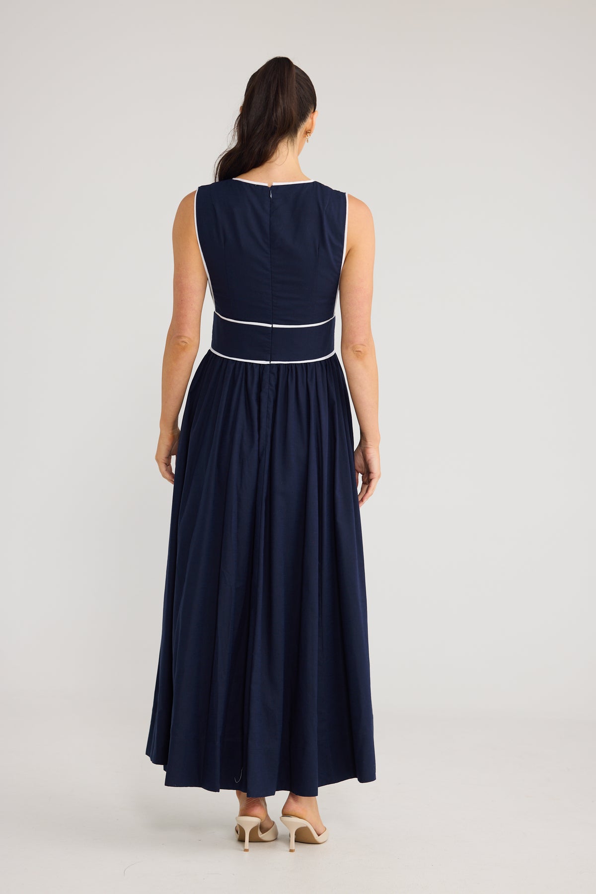 Pimms Dress - Navy w White