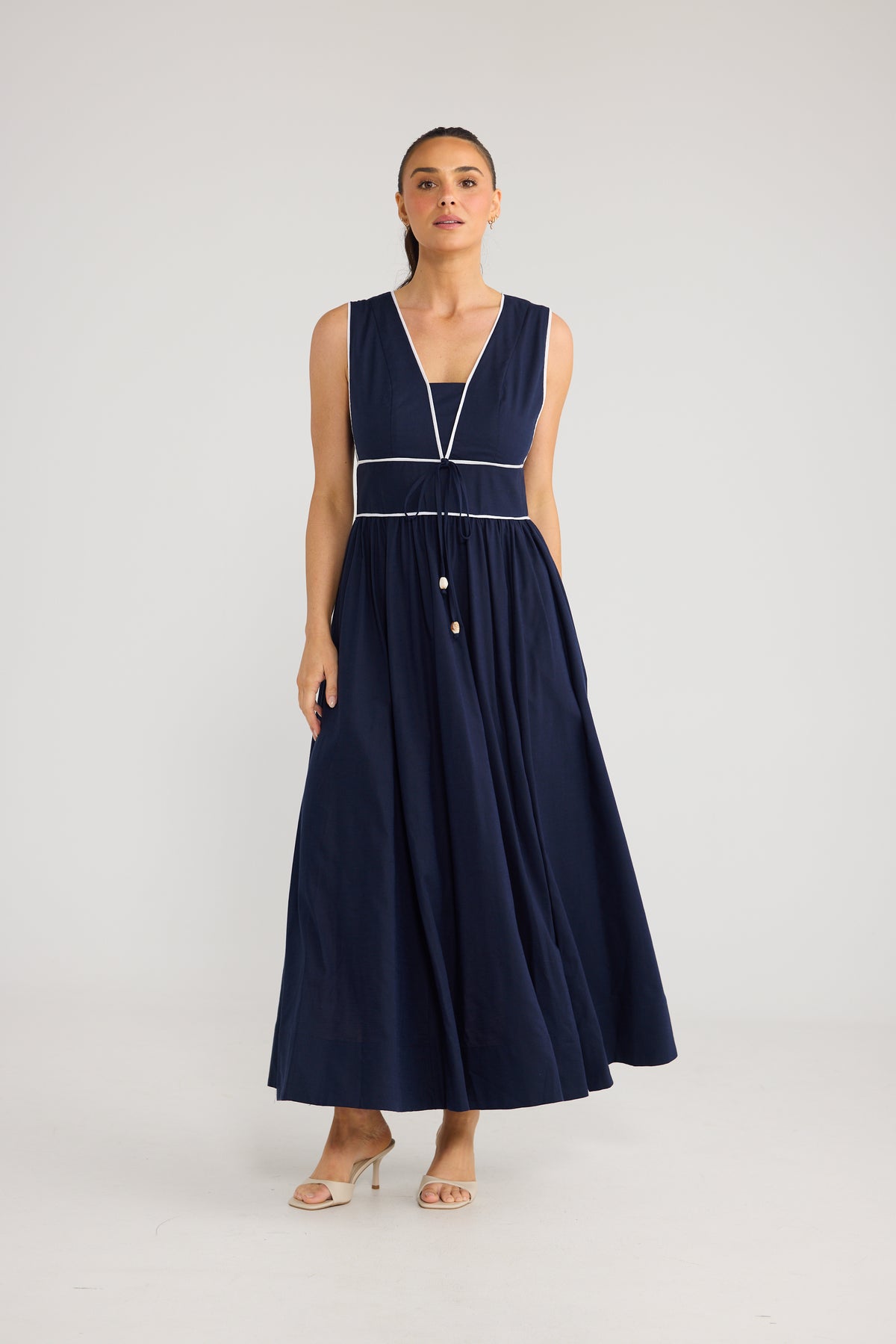 Pimms Dress - Navy w White