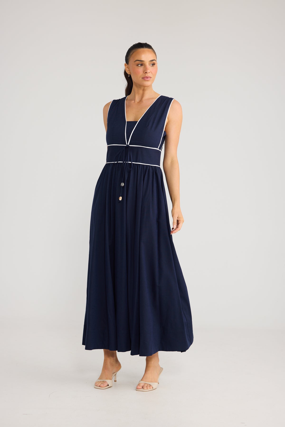 Pimms Dress - Navy w White