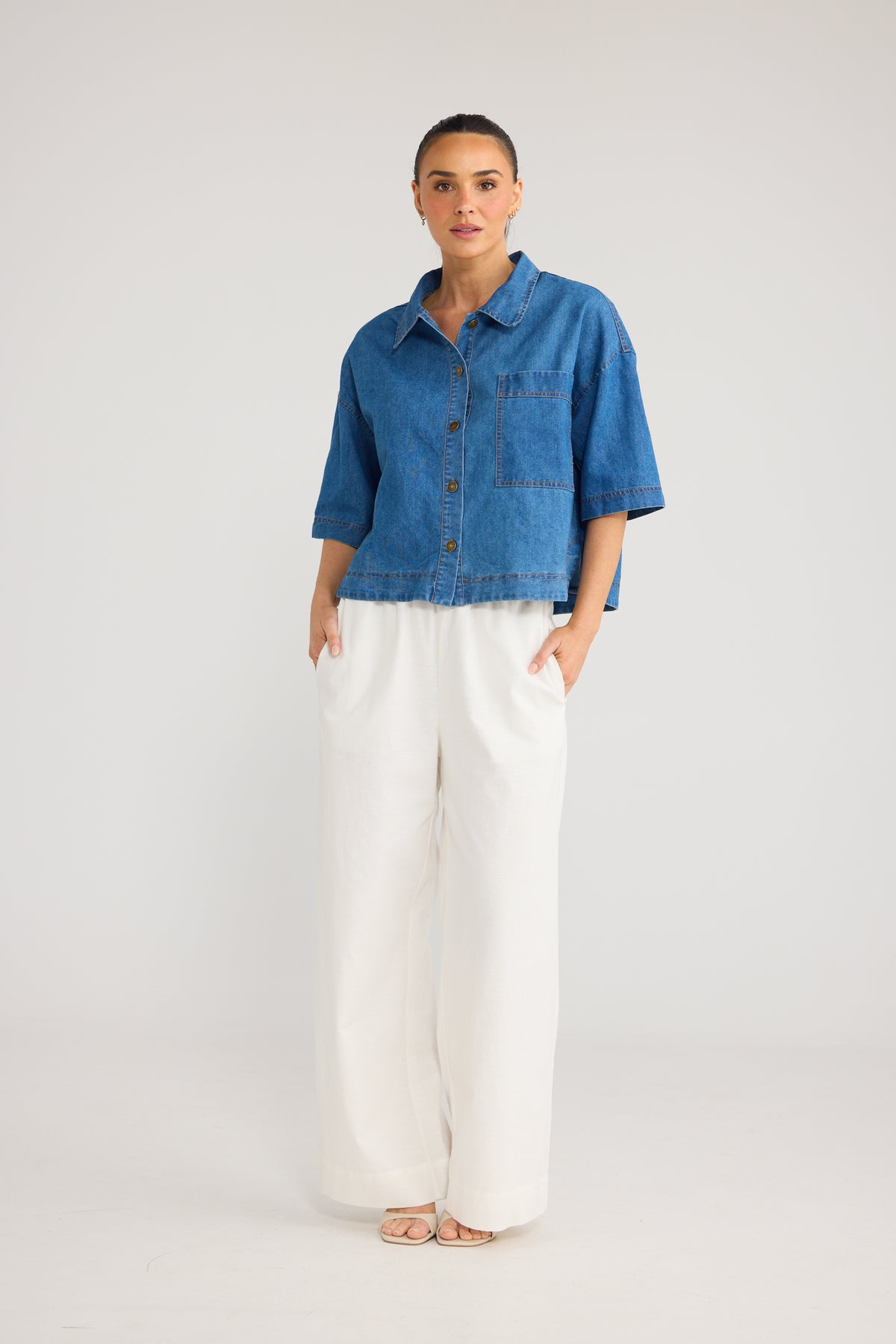 Carina Shirt - Mid Wash Blue