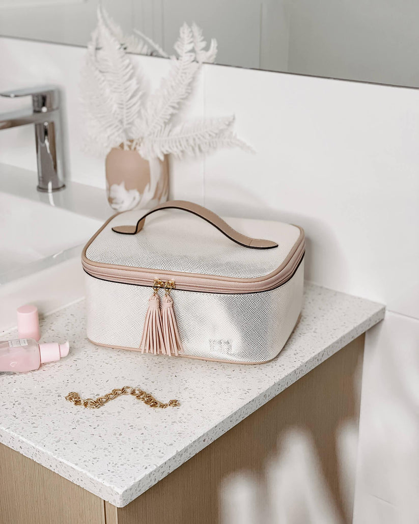 Baby Hepburn Cosmetic Case - Metallic Nude