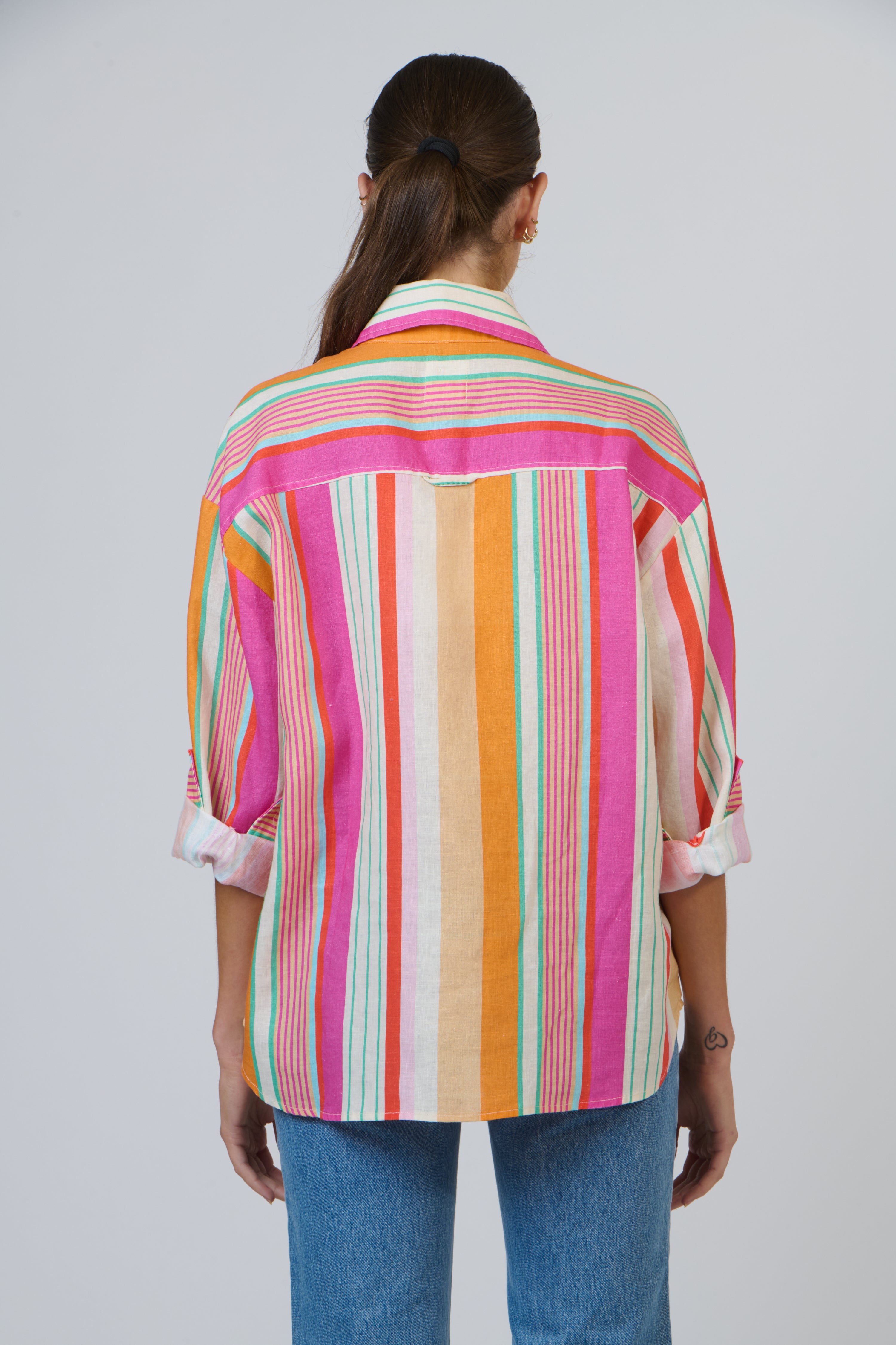 Linen Boyfriend Shirt - Provence