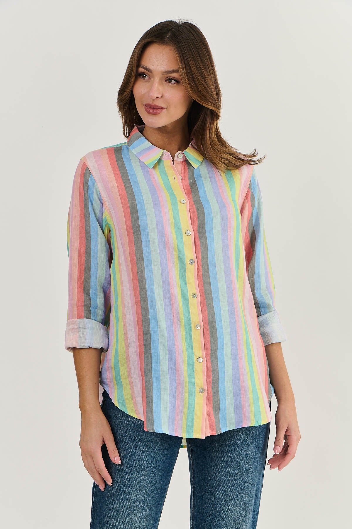 Long Sleeve Linen Boyfriend Shirt