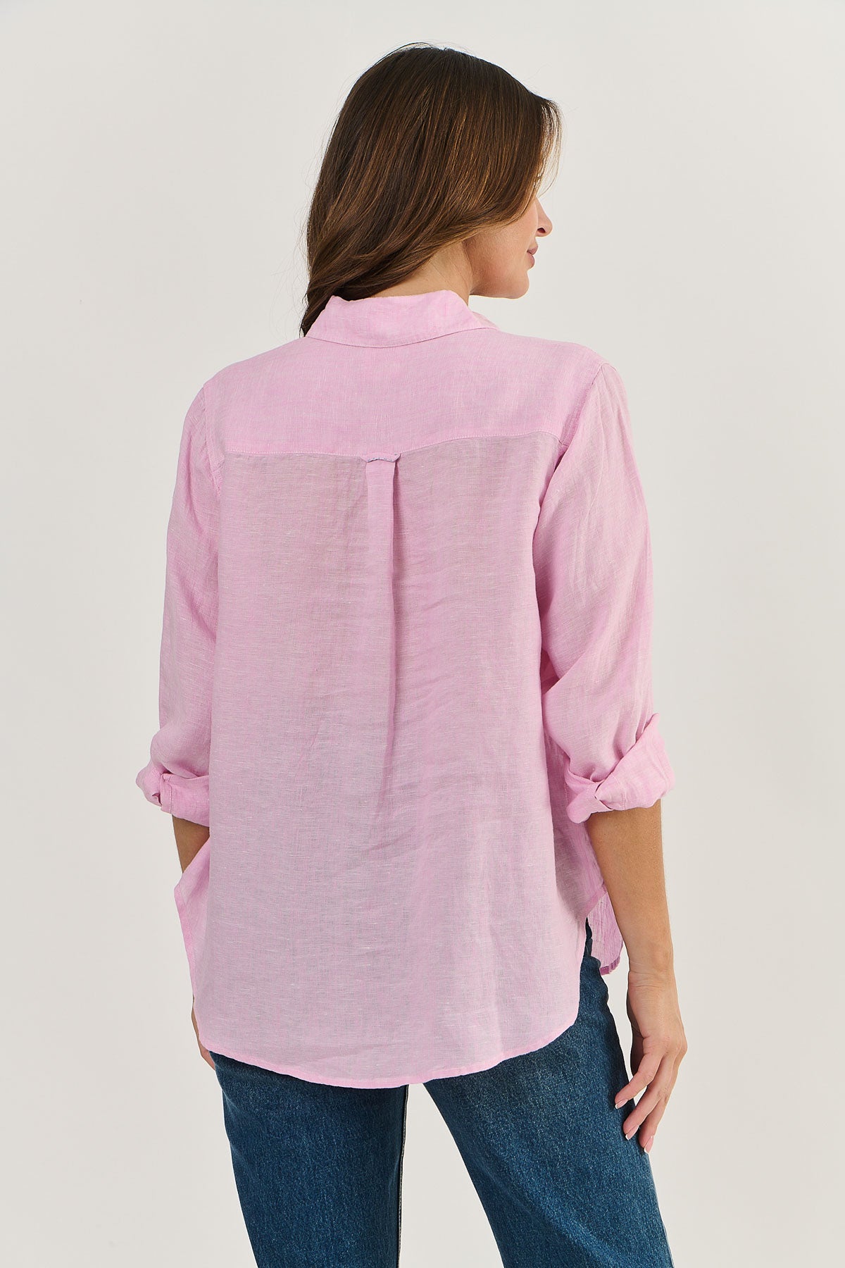 Long Sleeve Linen Boyfriend Shirt