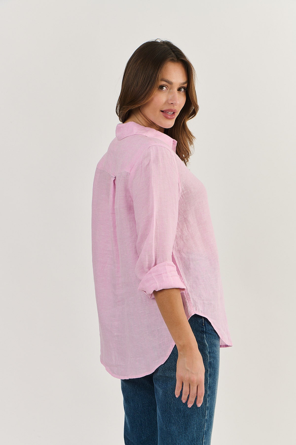 Long Sleeve Linen Boyfriend Shirt