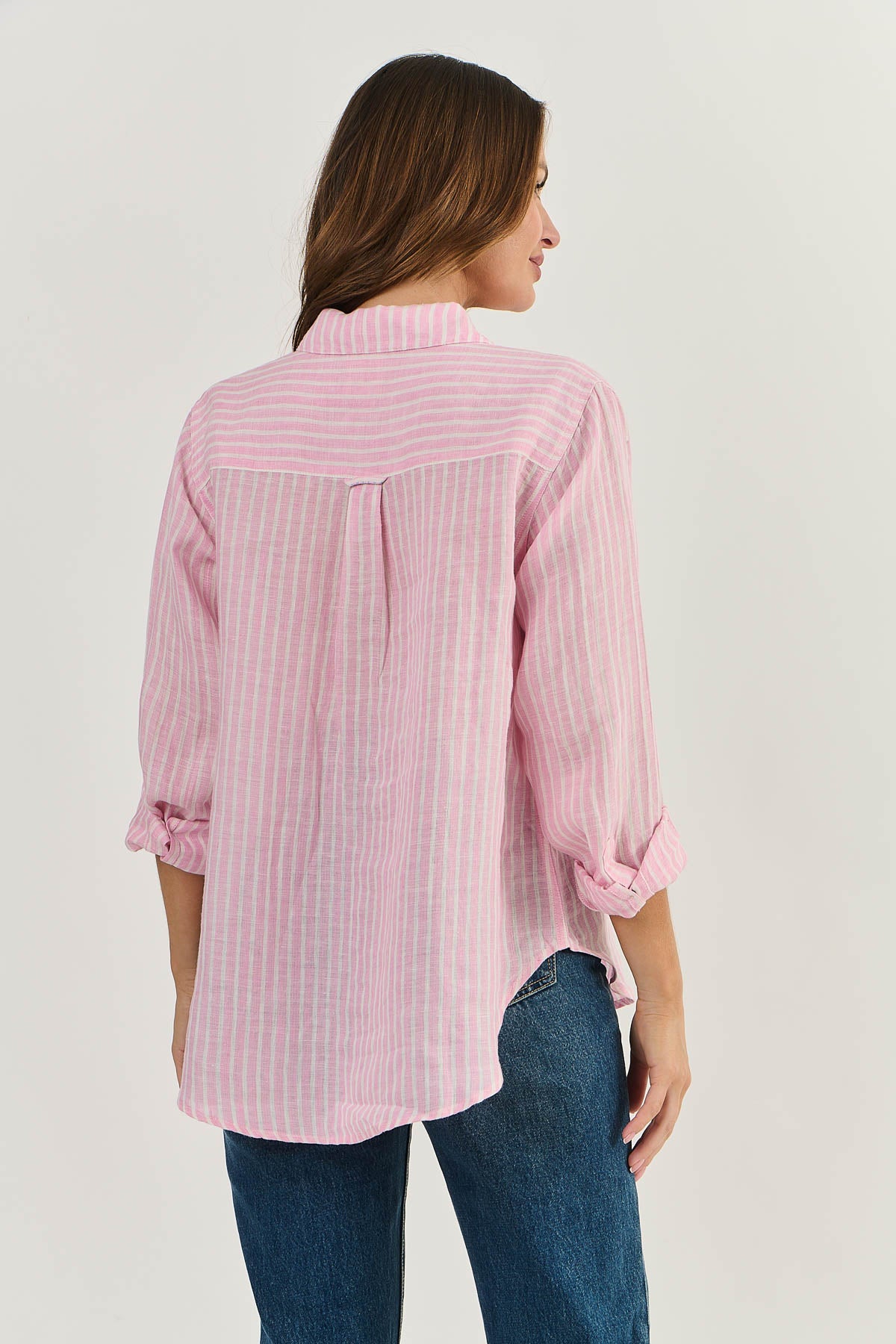 Long Sleeve Linen Boyfriend Shirt