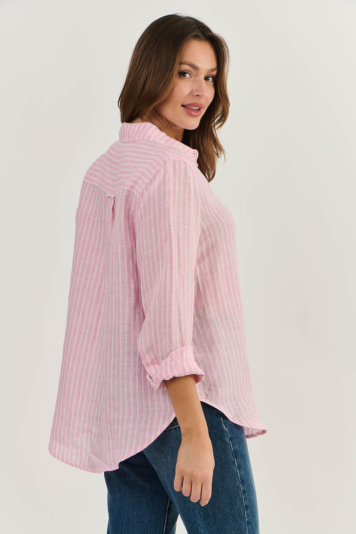 Long Sleeve Linen Boyfriend Shirt