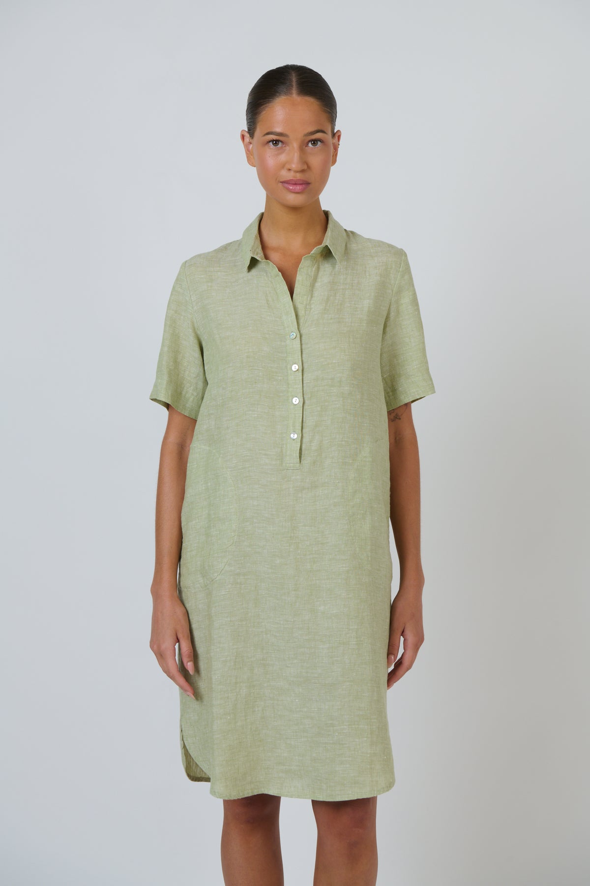 Linen Dress - Kiwi
