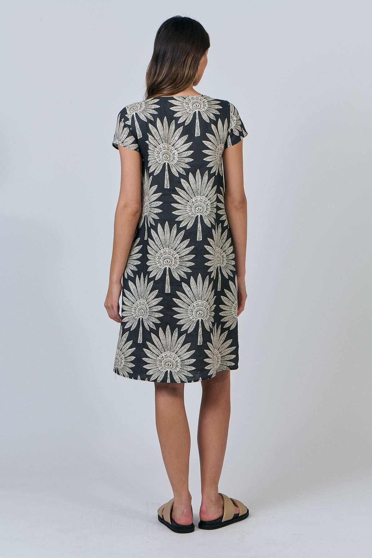 Linen Dress - Date Palm