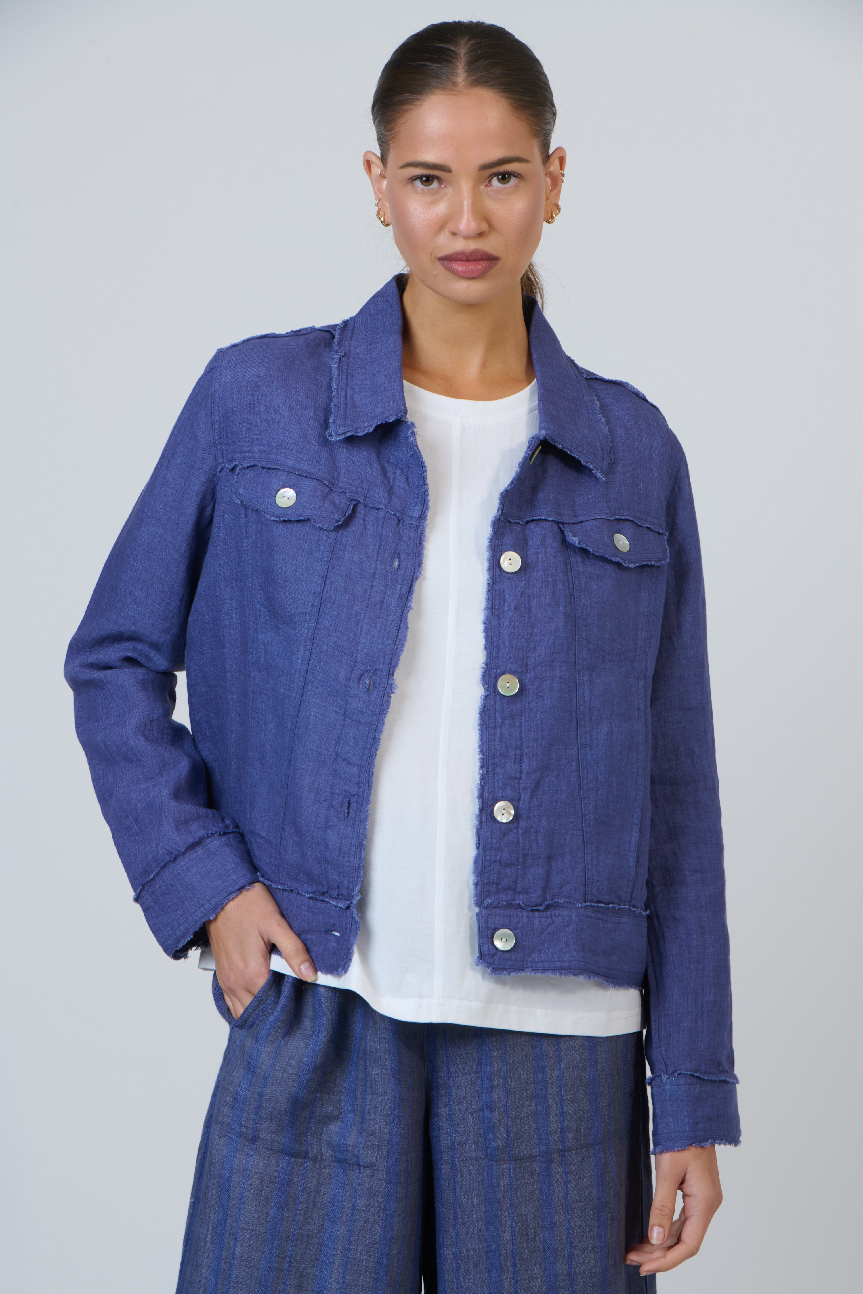 Linen Jacket - Placid