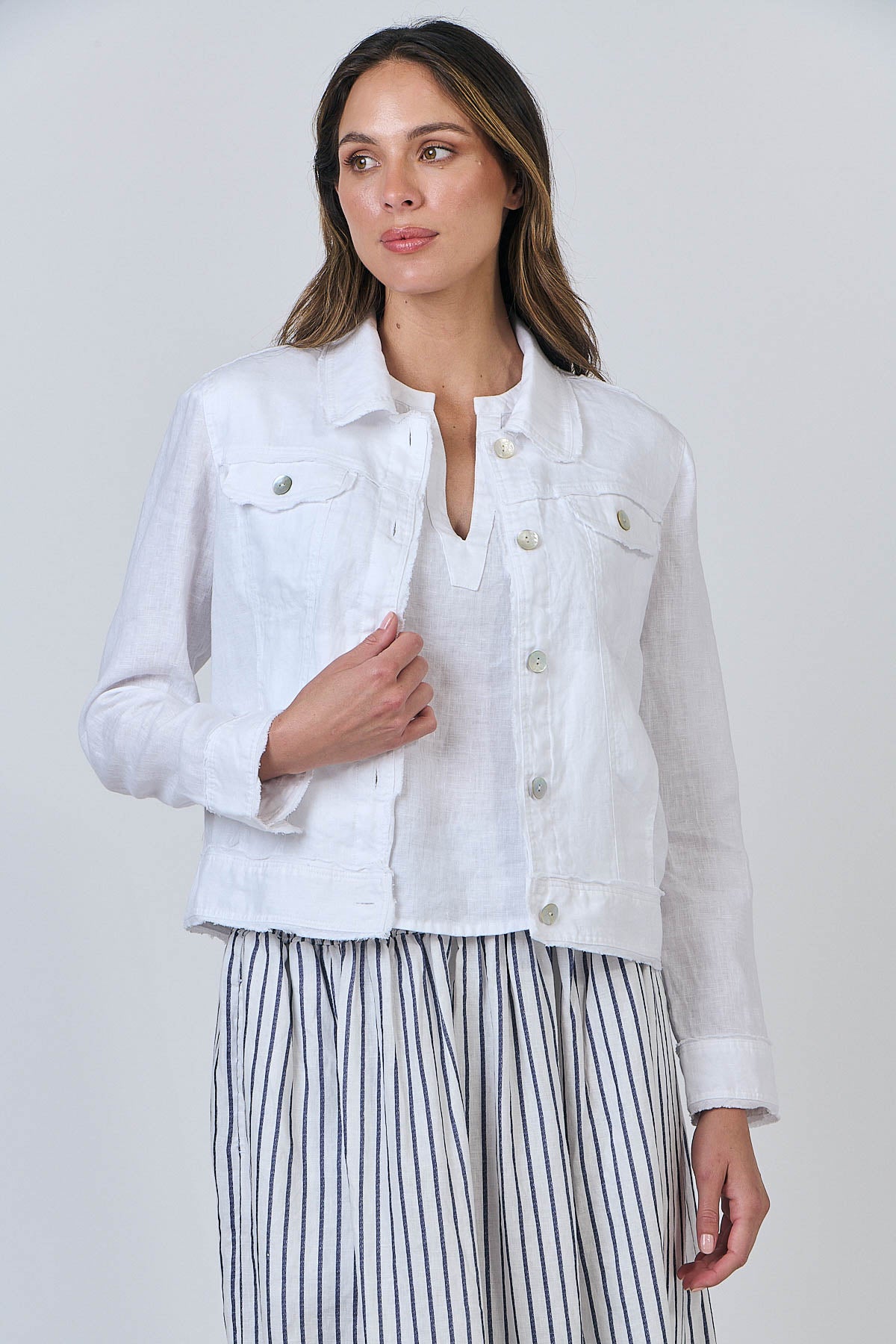 Linen Jacket - White