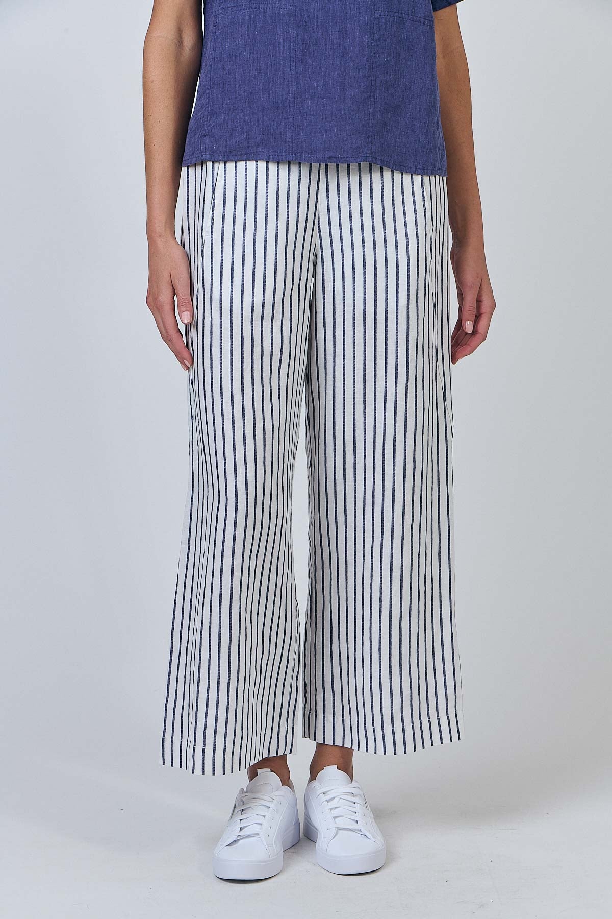 Linen Pants - Blueberry Stripe