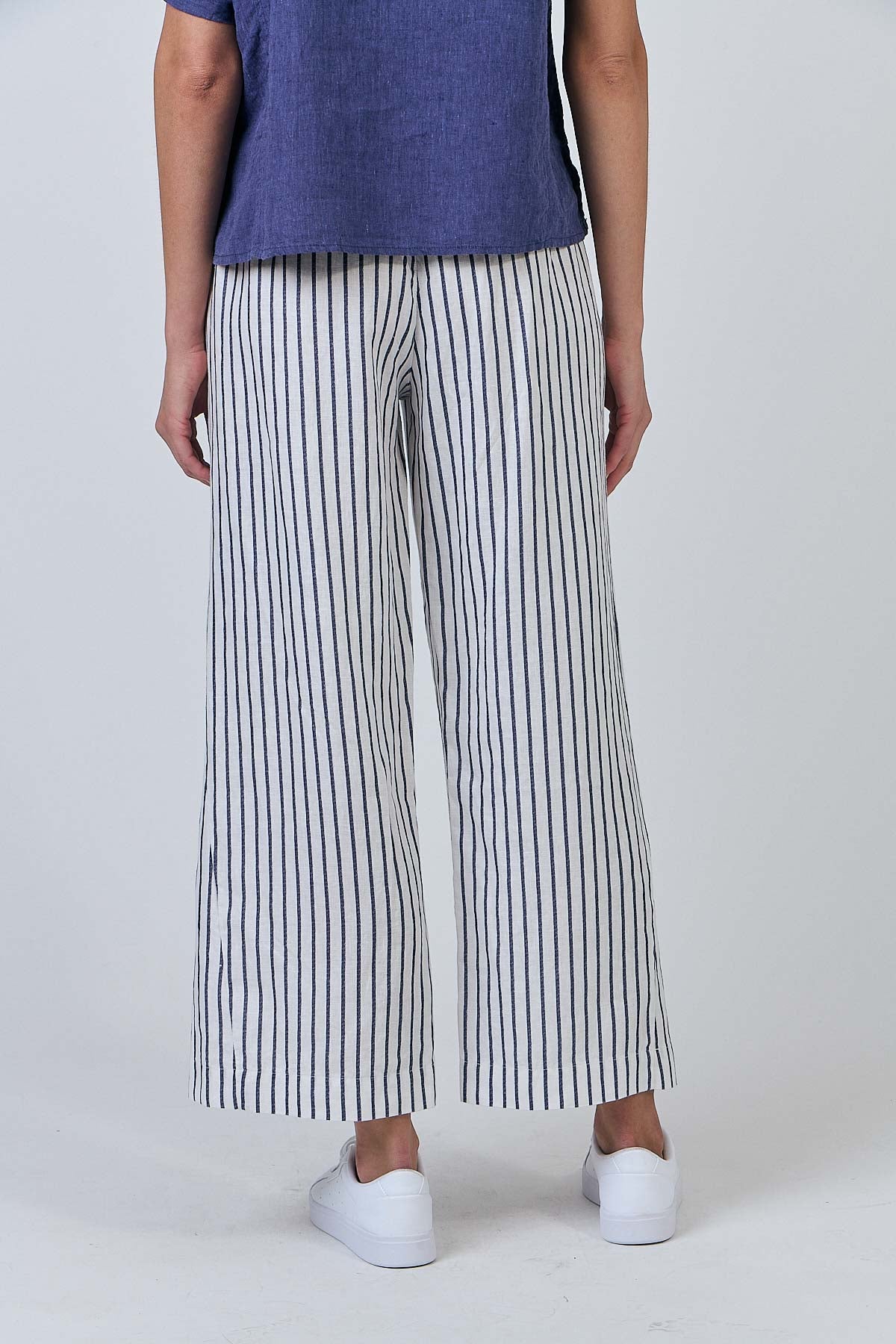 Linen Pants - Blueberry Stripe