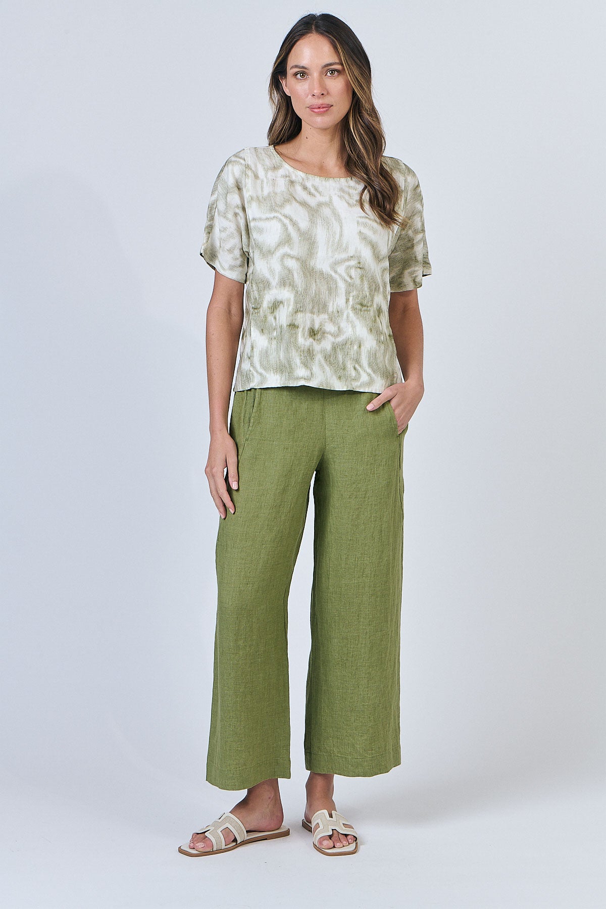 Linen Pants - Moss