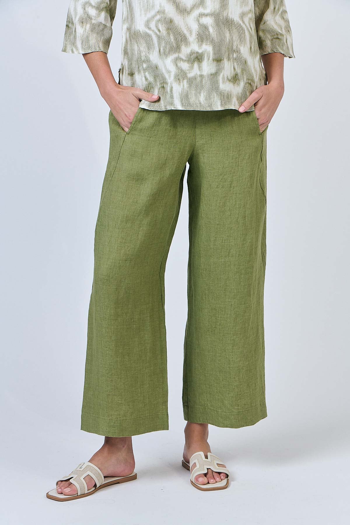 Linen Pants - Moss