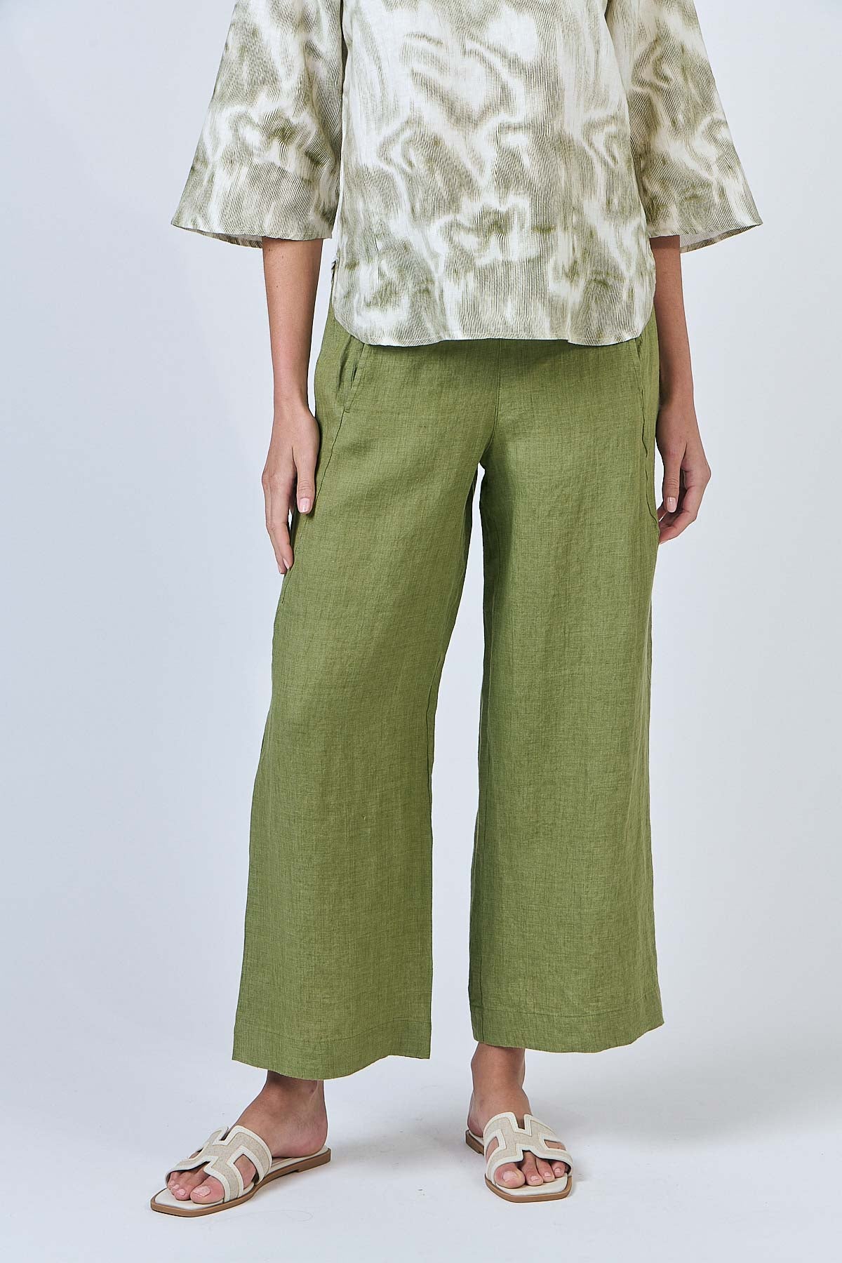 Linen Pants - Moss