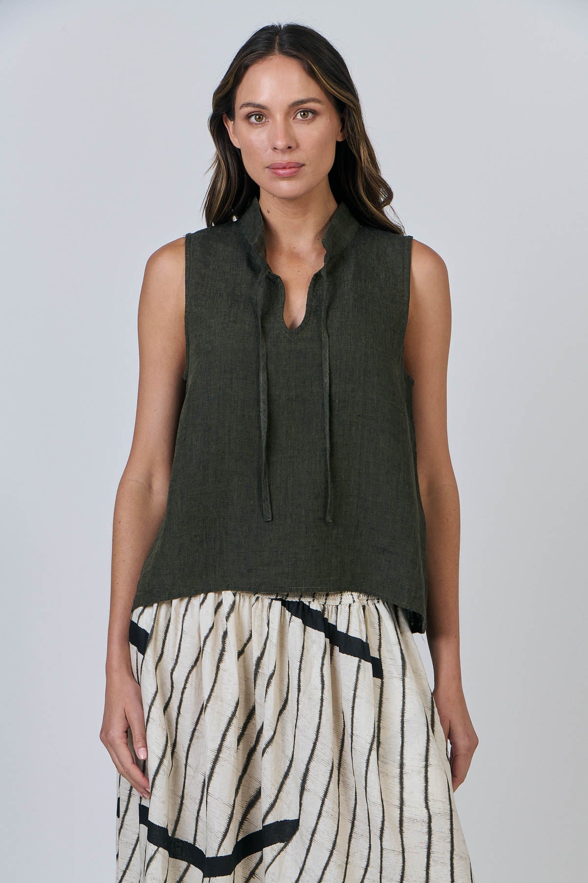 Linen Top - Licorice