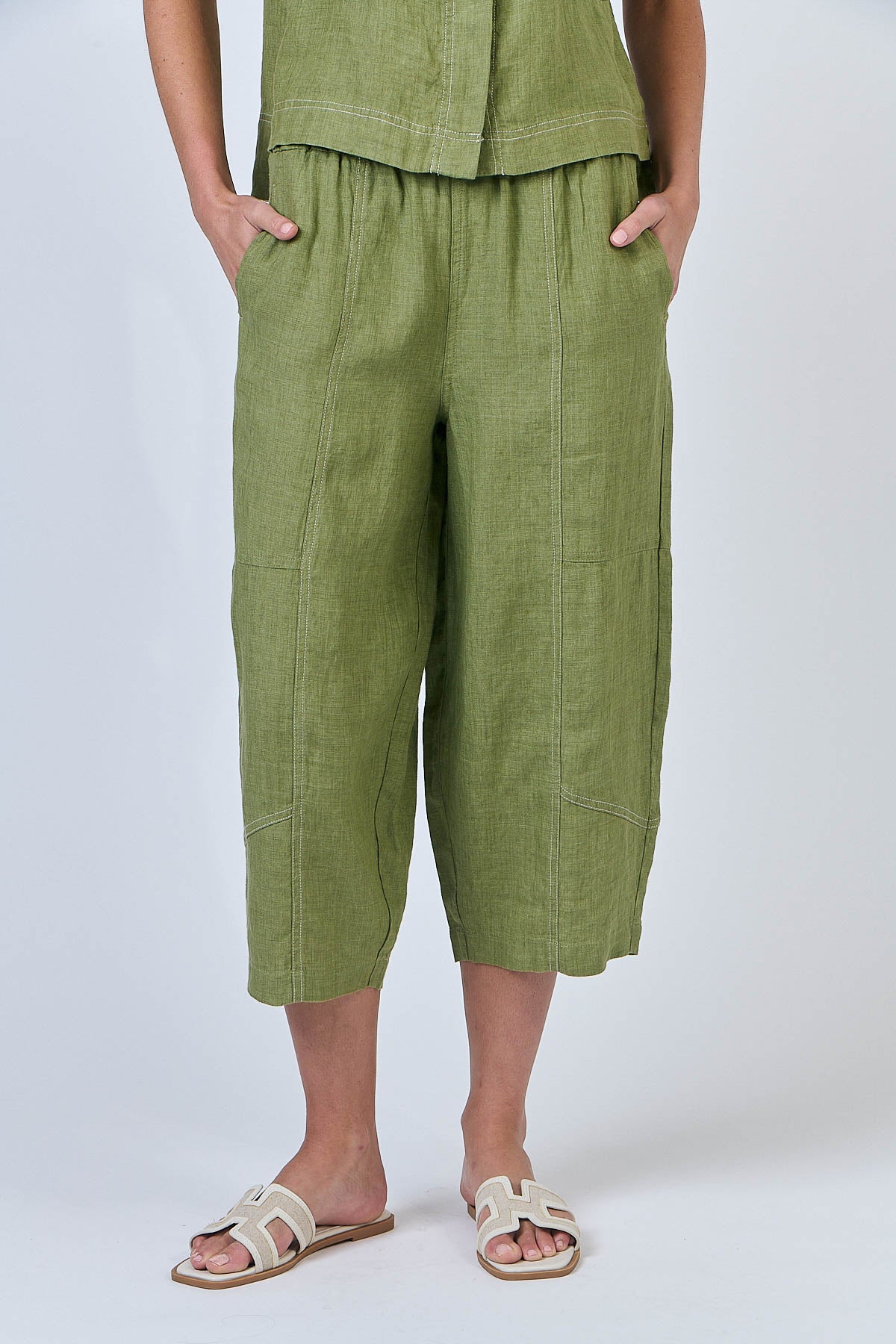 Linen Pants - Moss
