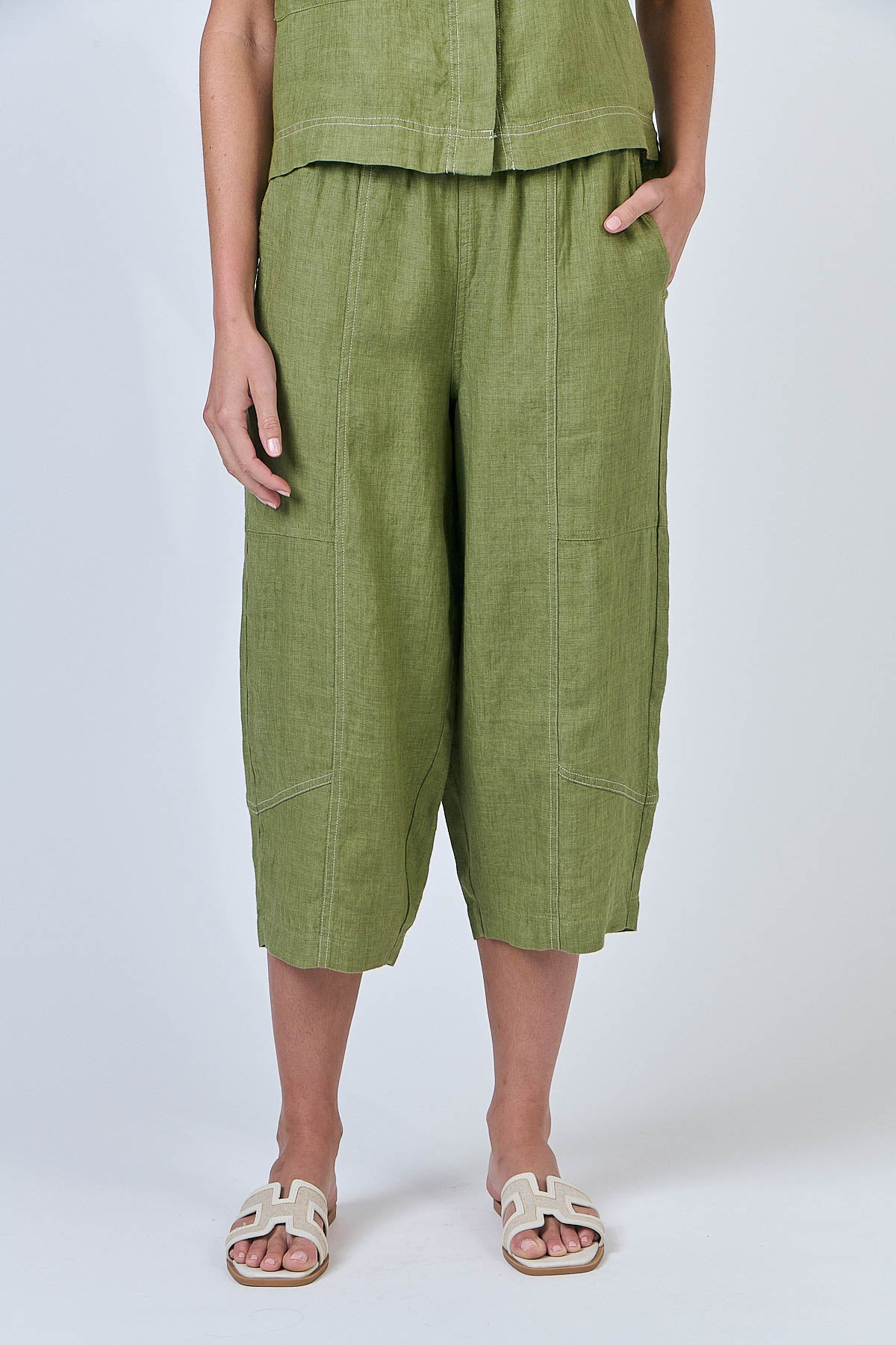 Linen Pants - Moss