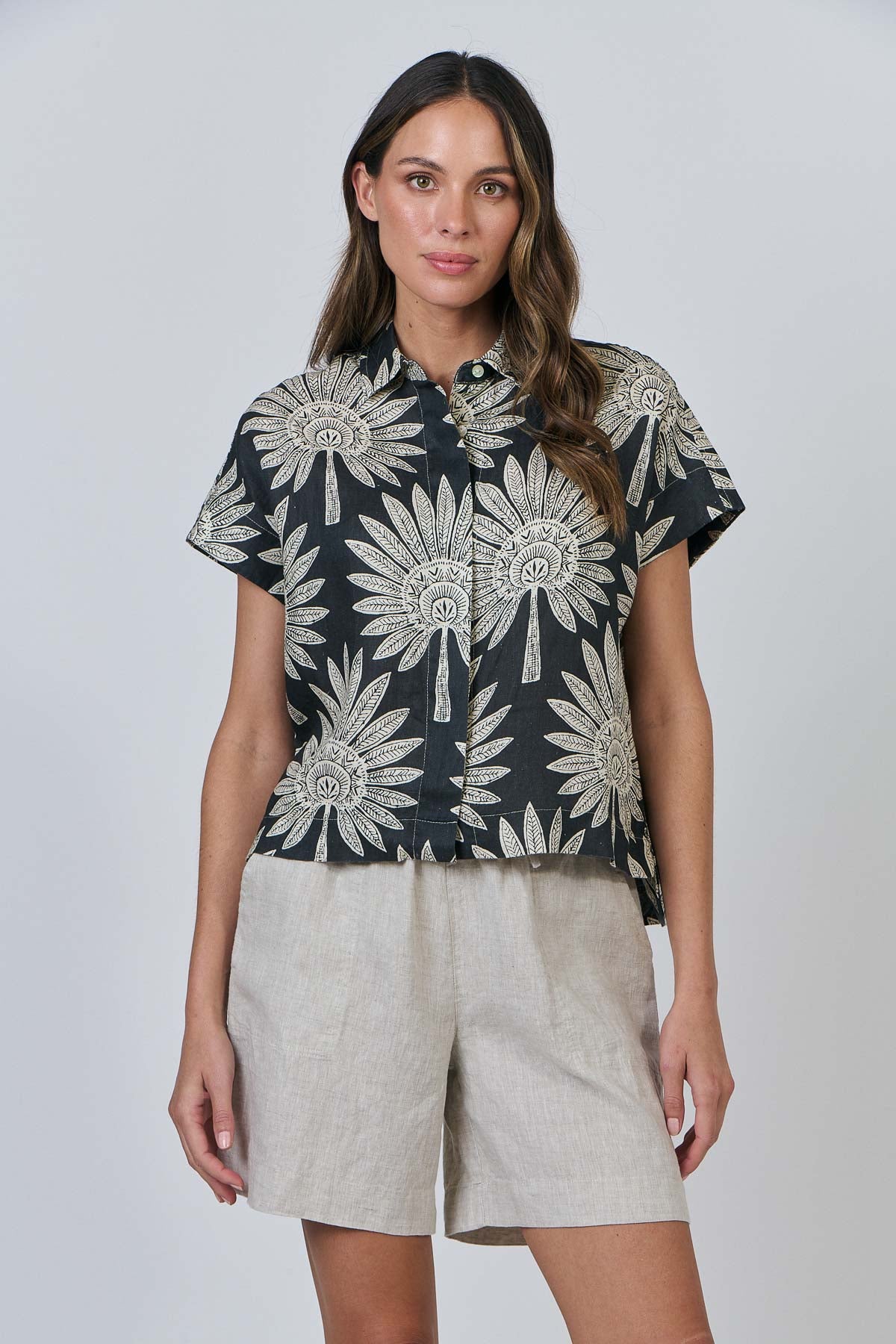 Linen Top - Date Palm