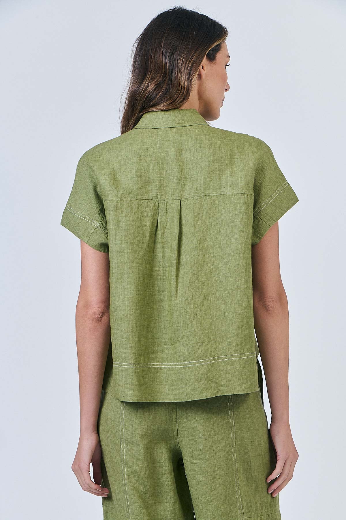 Linen Top - Moss