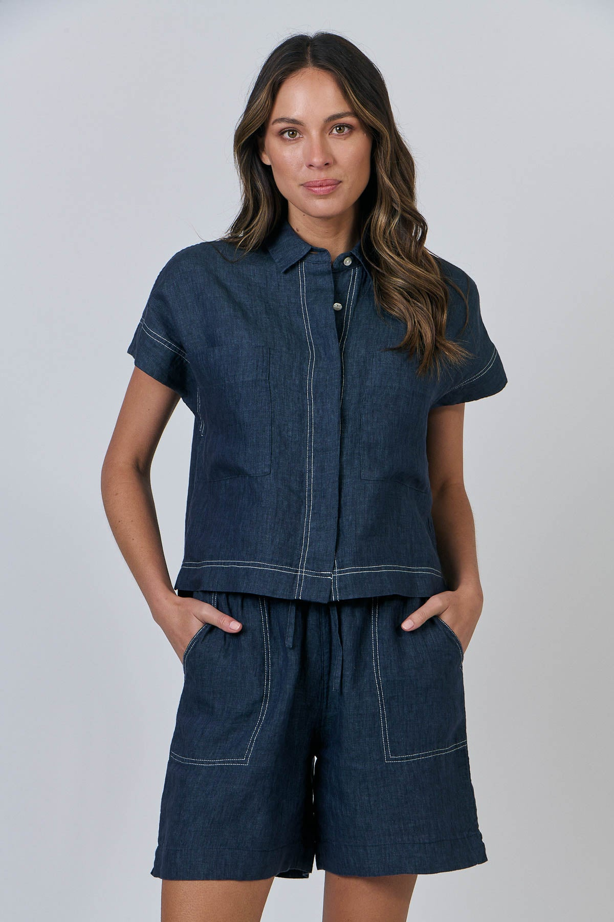 Linen Shorts - Poseidon