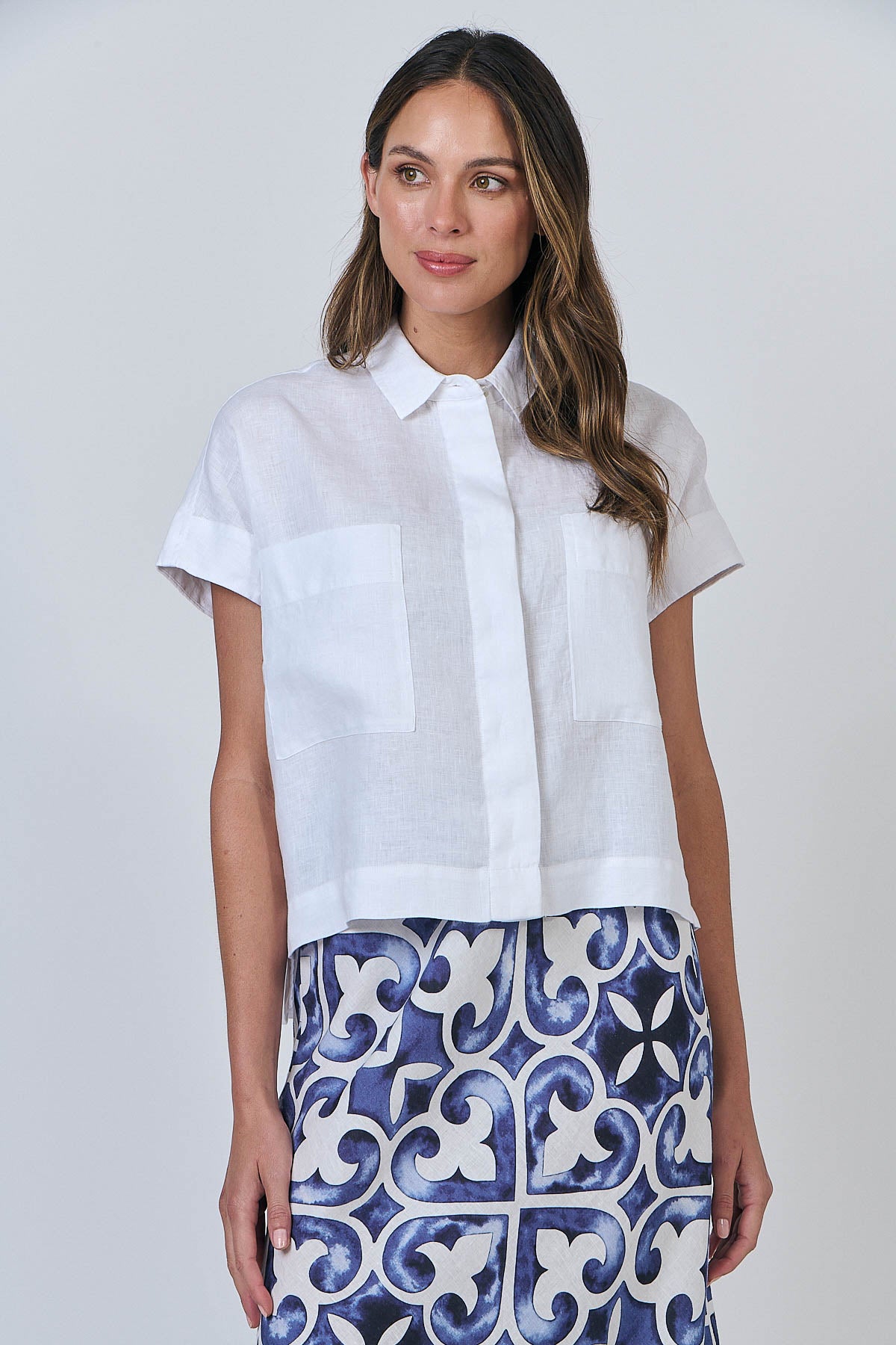 Linen Top - White