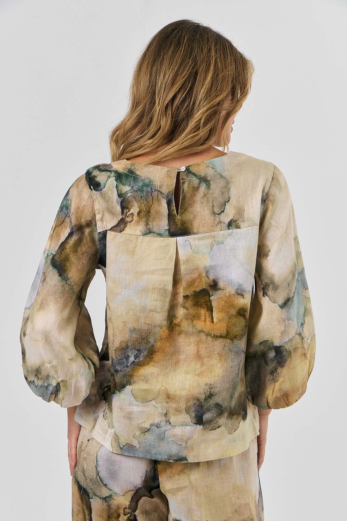 Linen Top - Marble