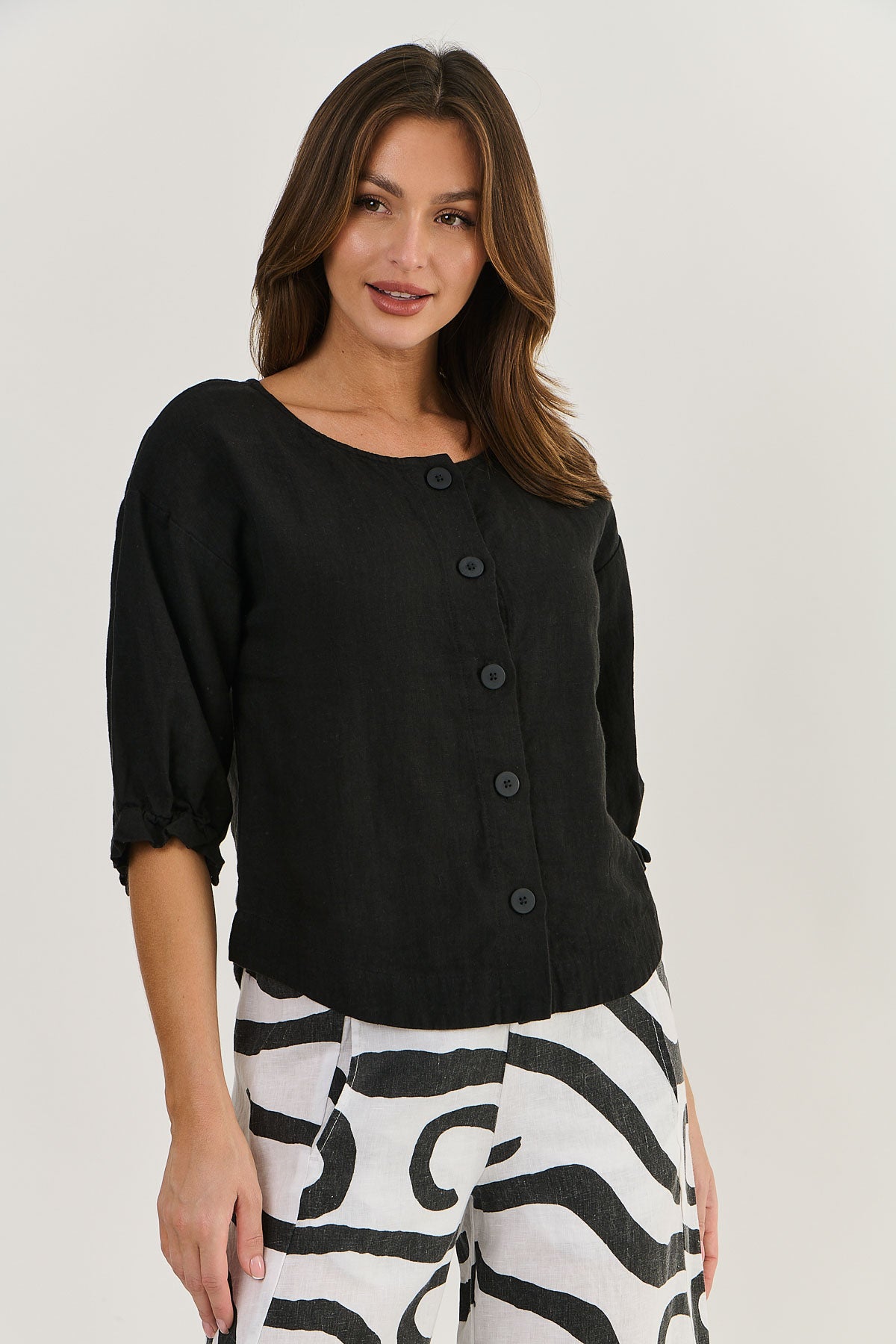 Linen Top - Black