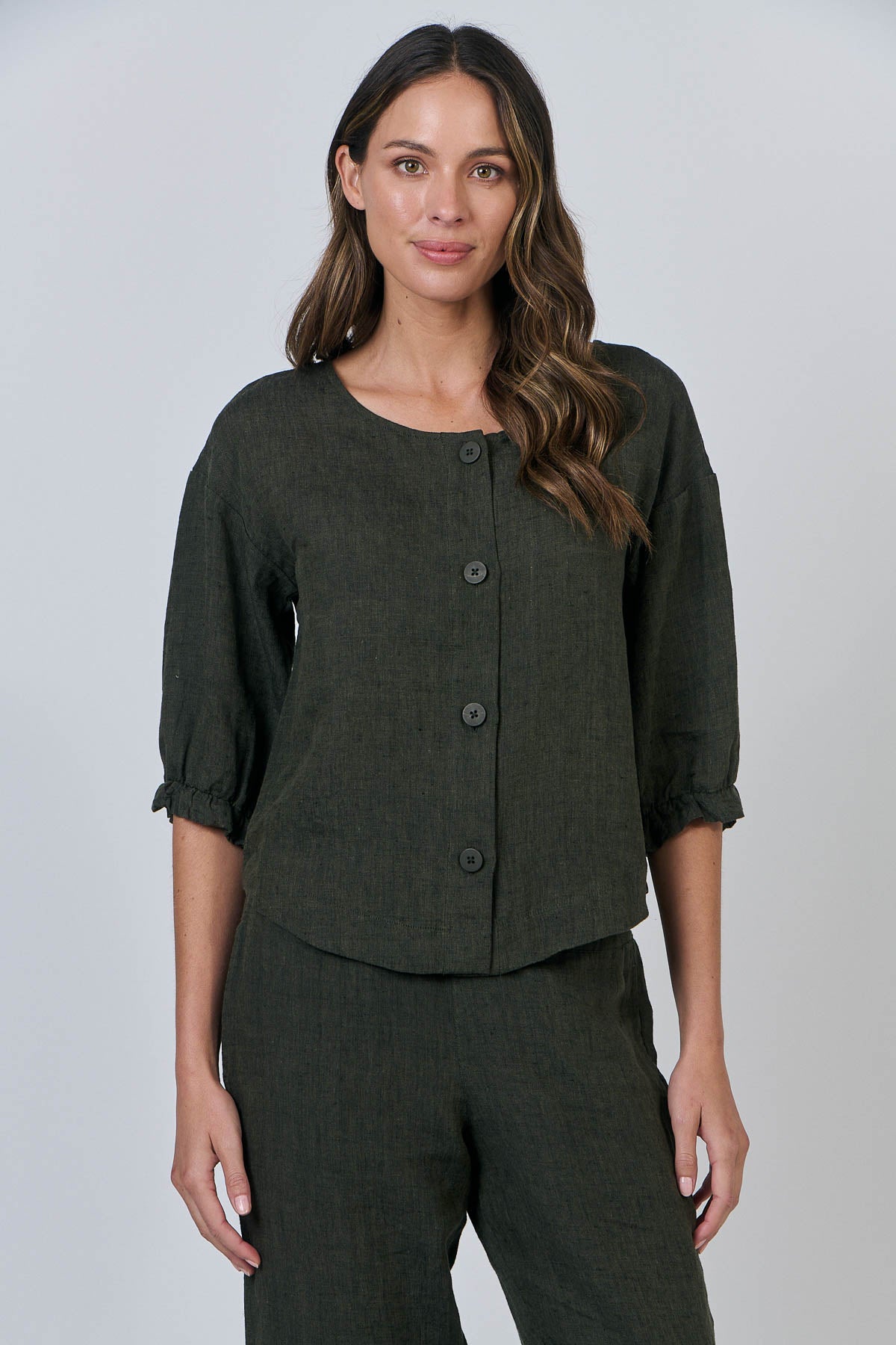 Linen Top - Licorice