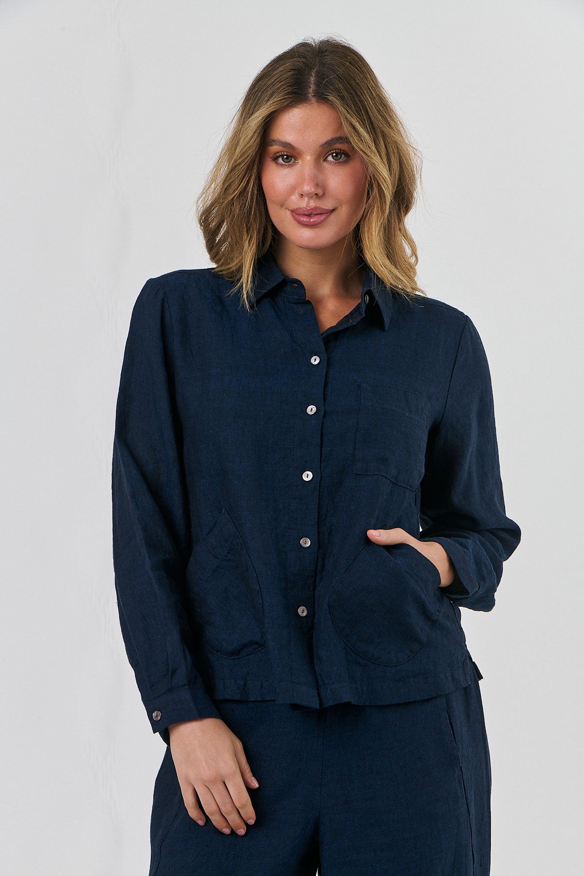 Linen Top - Midnight