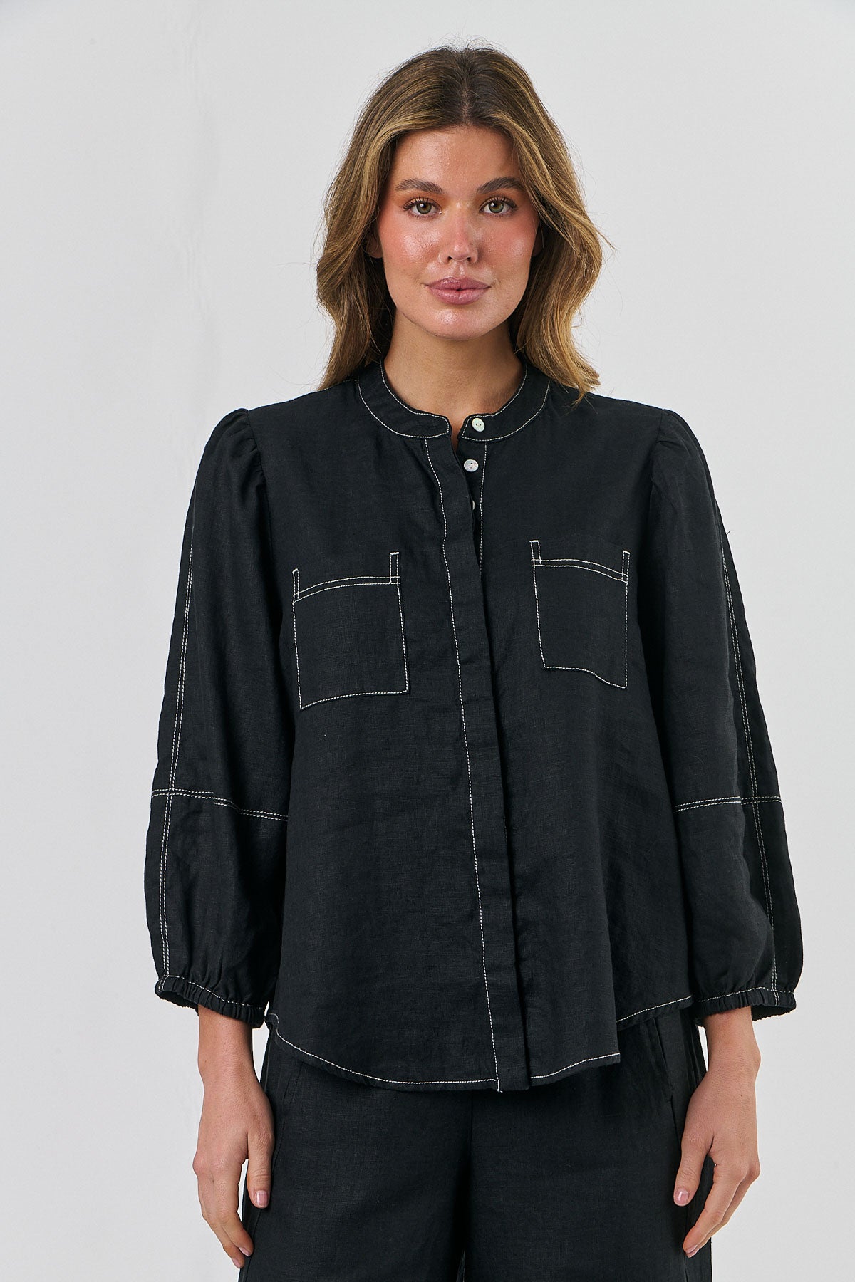 Linen Top - Black