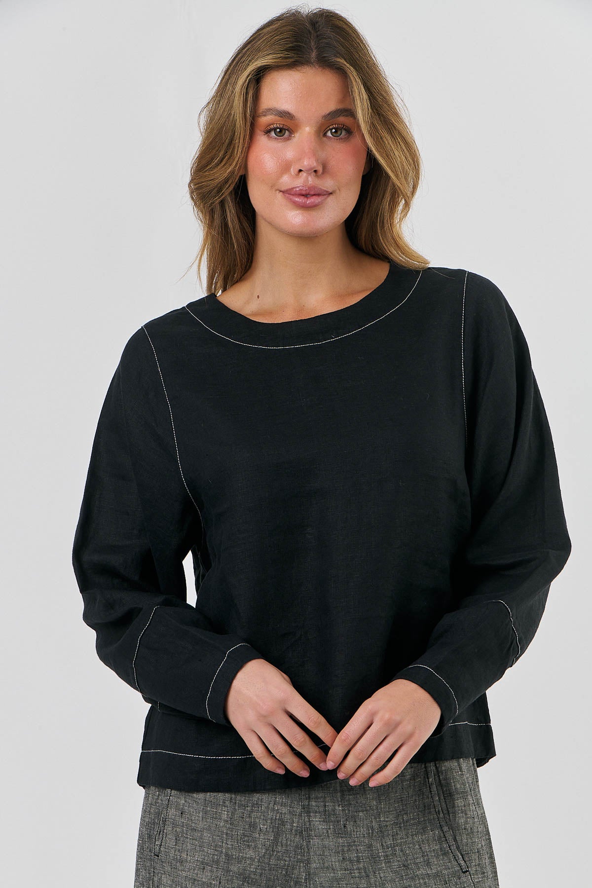 Linen Top - Black