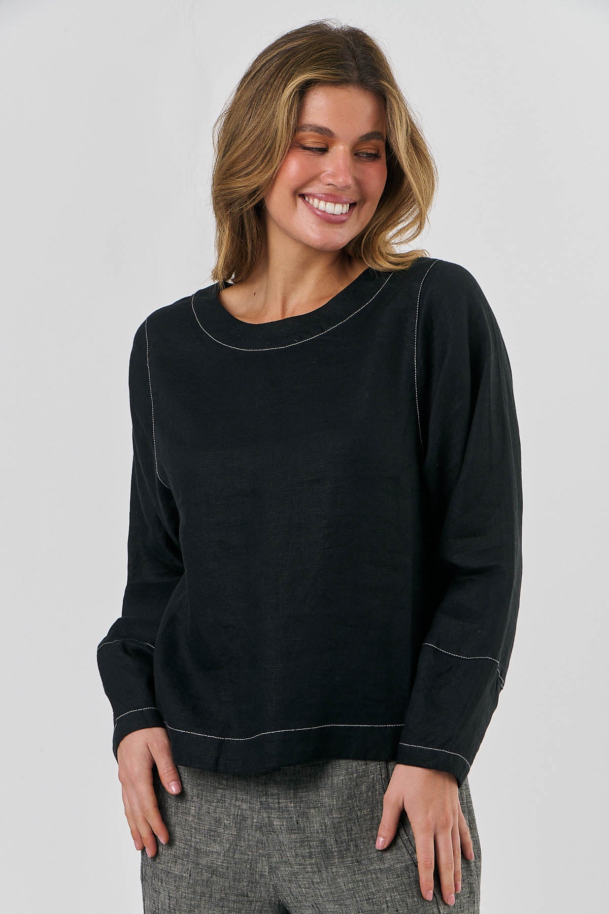 Linen Top - Black