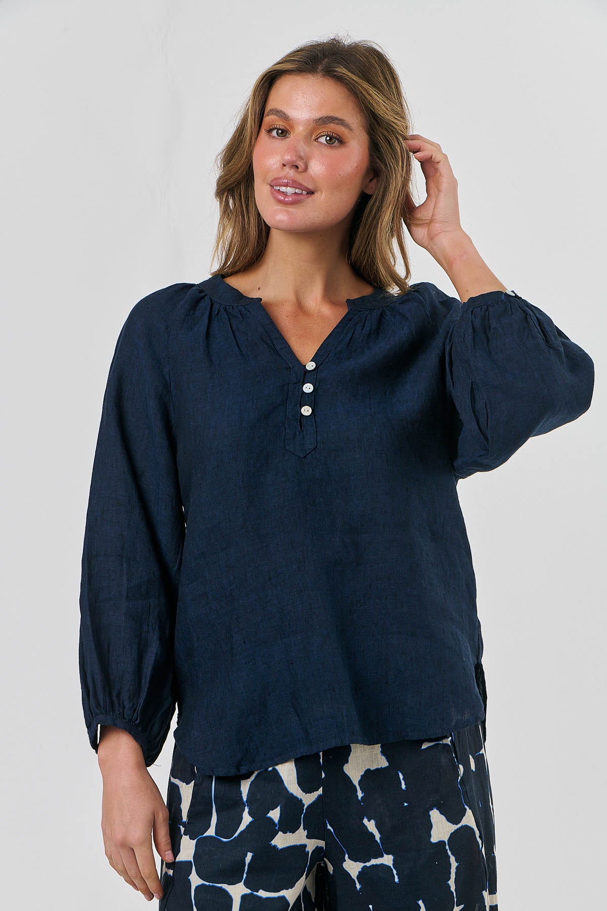 Linen Top - Midnight