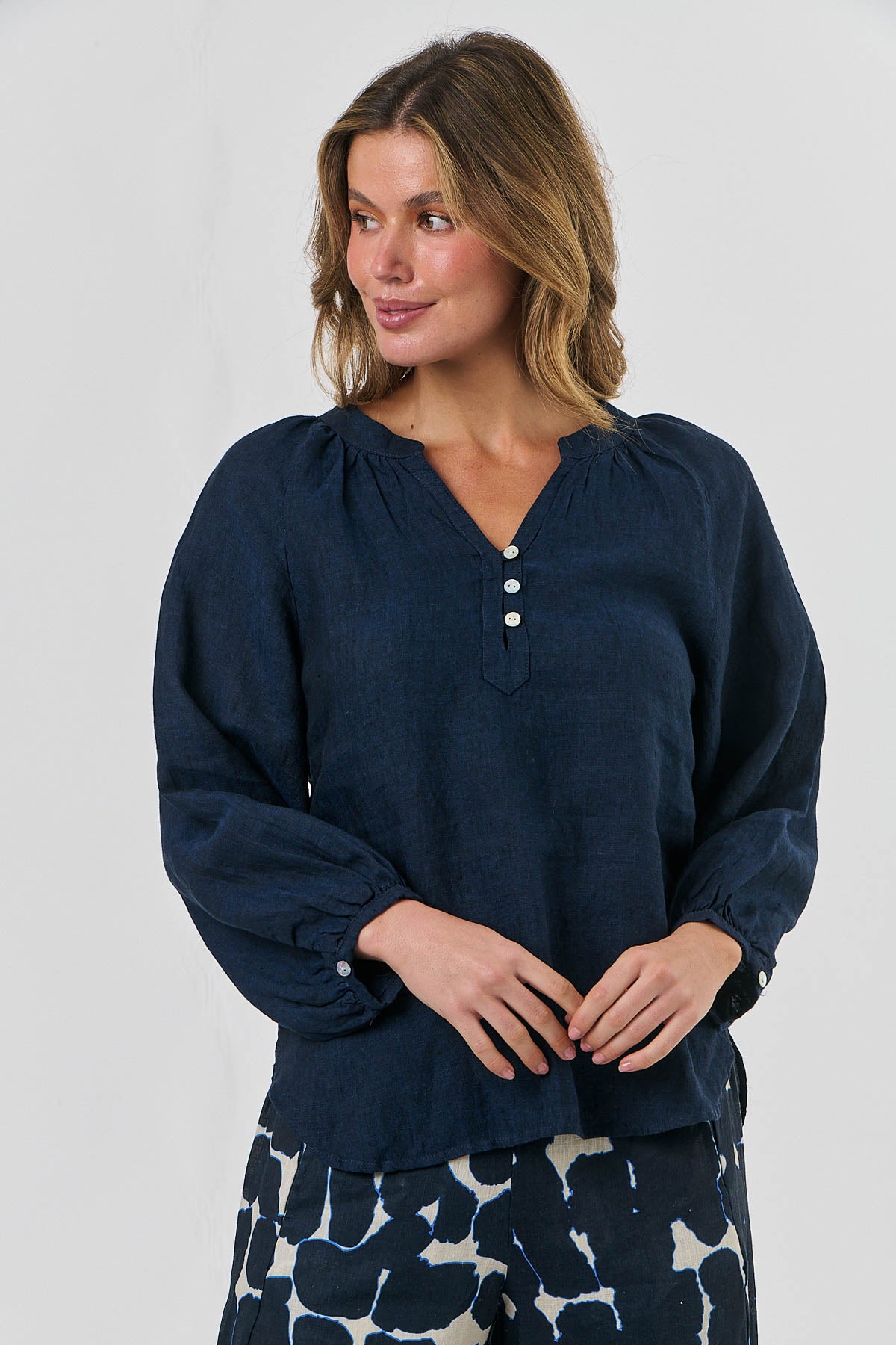 Linen Top - Midnight