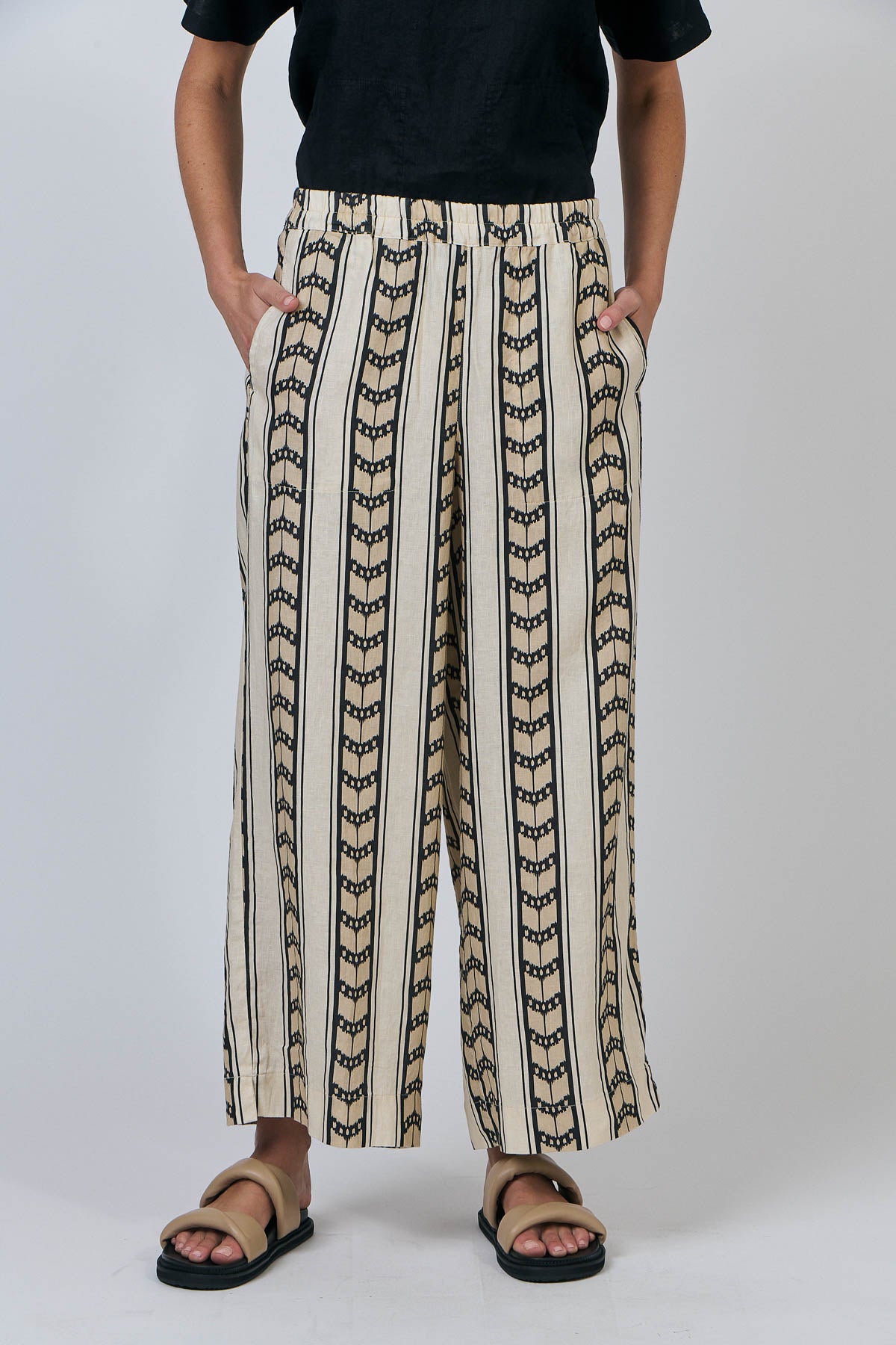 Linen Pants - Chevron