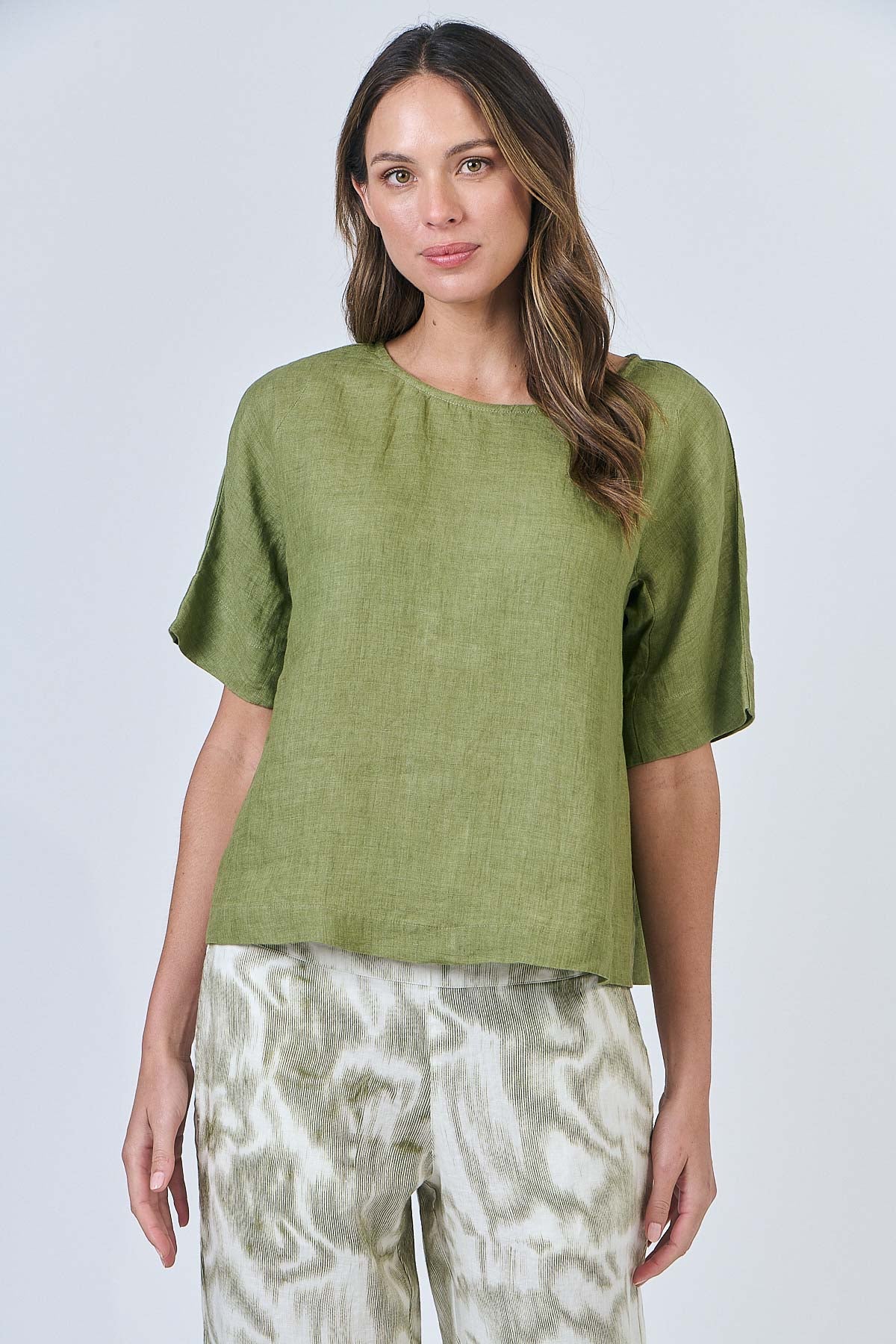 Linen Top - Moss